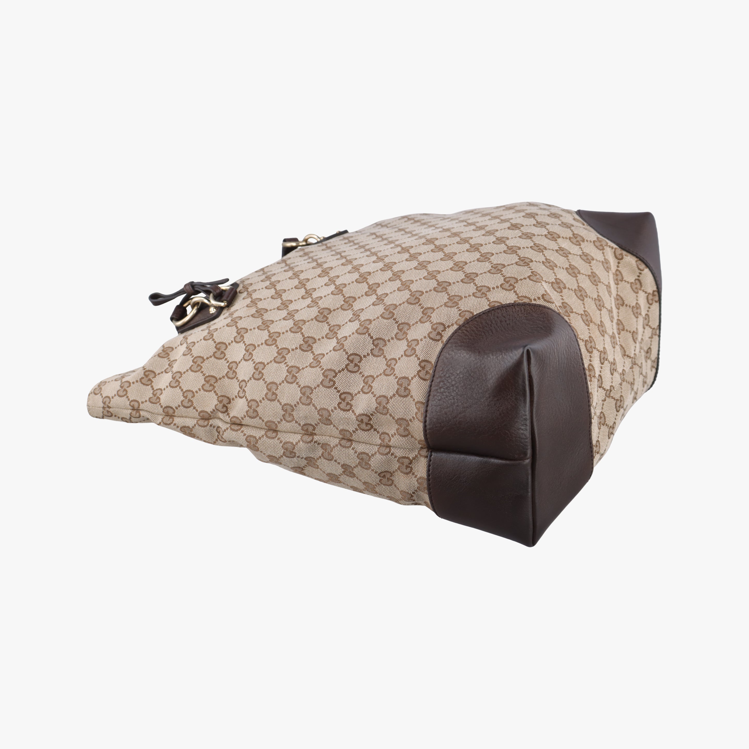 Pre-owned Gucci GG Supreme Brown canvas×leather 247236 shoulderbag | stylenewstar