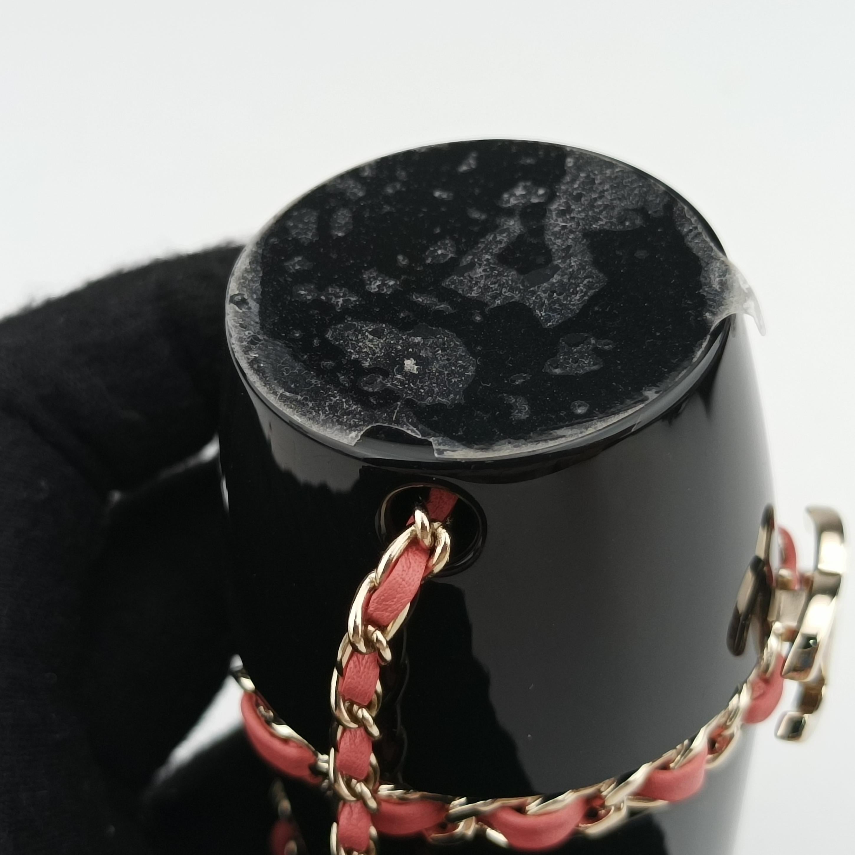 Pre-owned Chanel Coco Mark Lucite Lipstick Case On Chain Black plastic  shoulderbag | stylenewstar