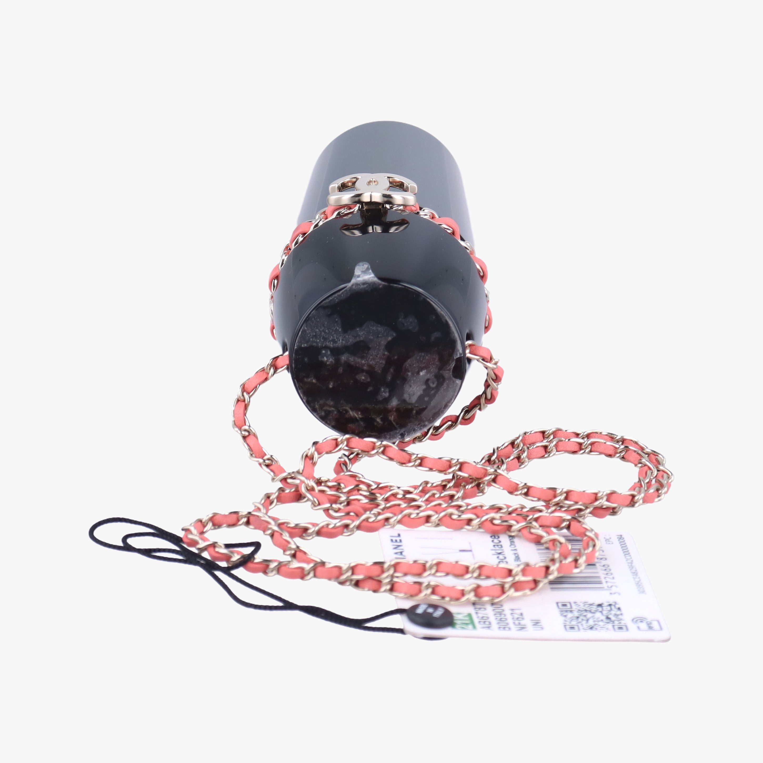 Pre-owned Chanel Coco Mark Lucite Lipstick Case On Chain Black plastic  shoulderbag | stylenewstar