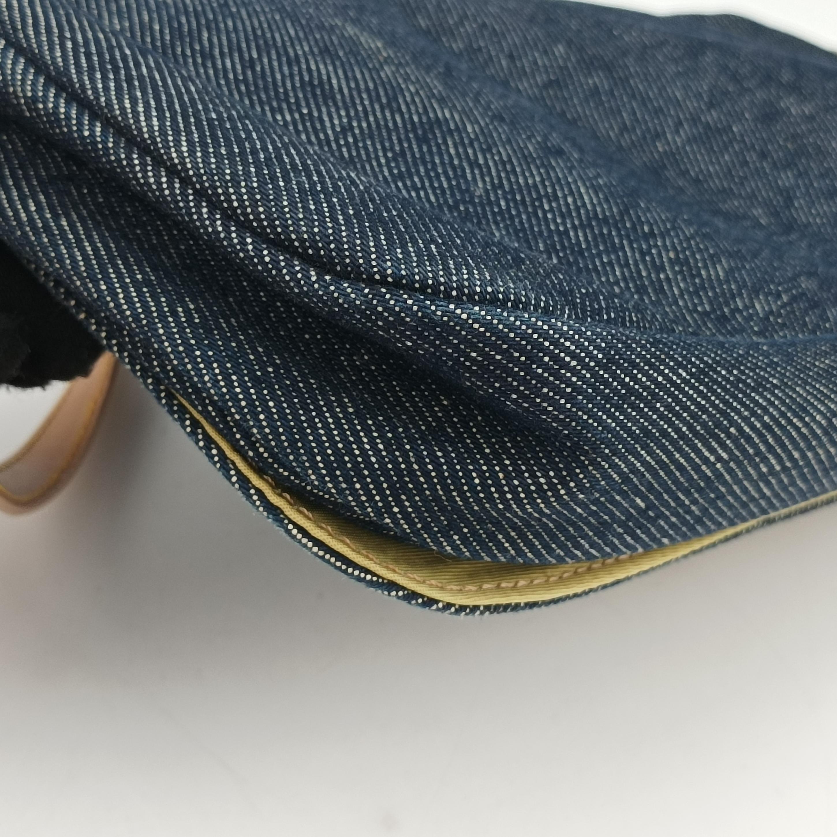 Pre-owned Christian Dior Marispearl Navy denim  shoulderbag | stylenewstar