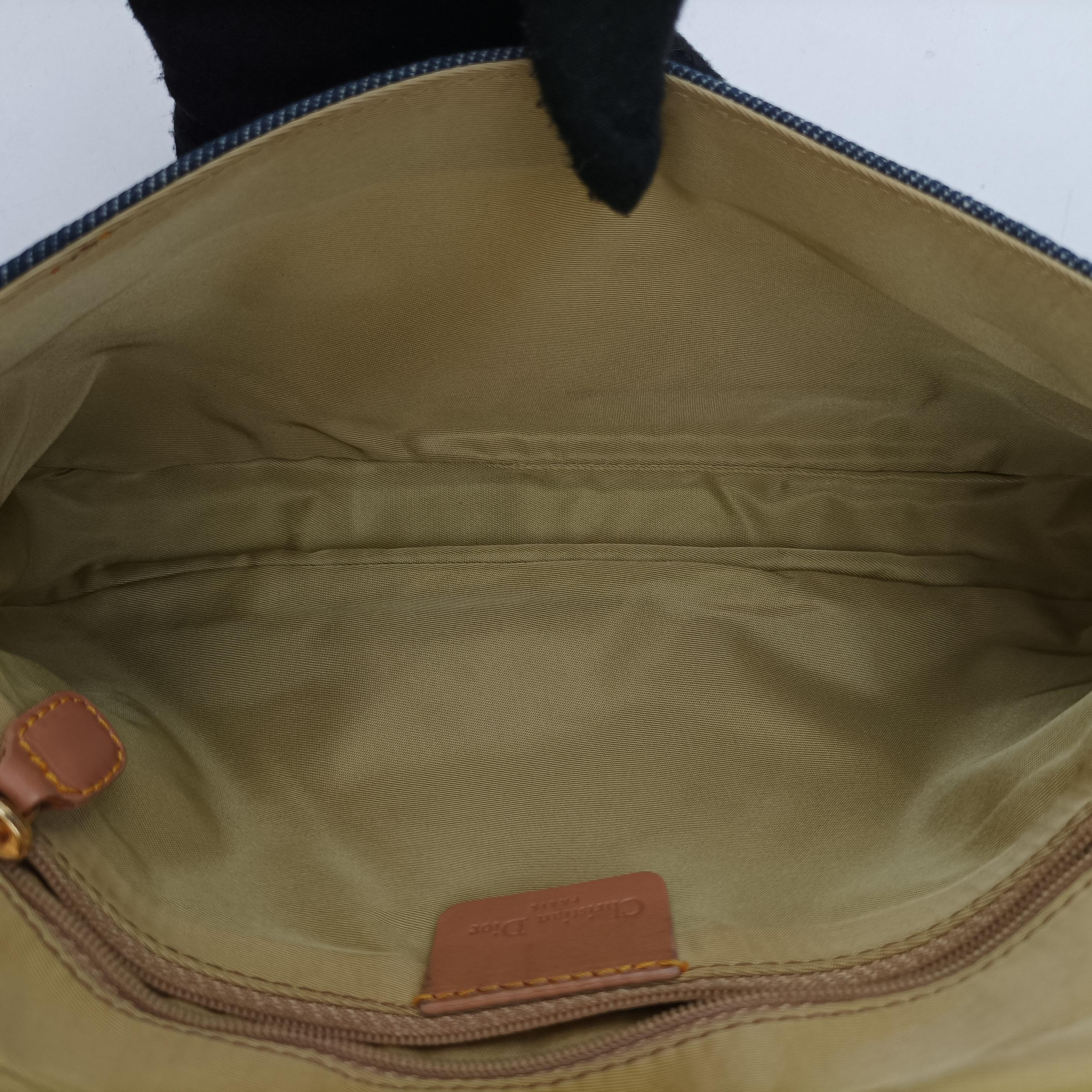 Pre-owned Christian Dior Marispearl Navy denim  shoulderbag | stylenewstar