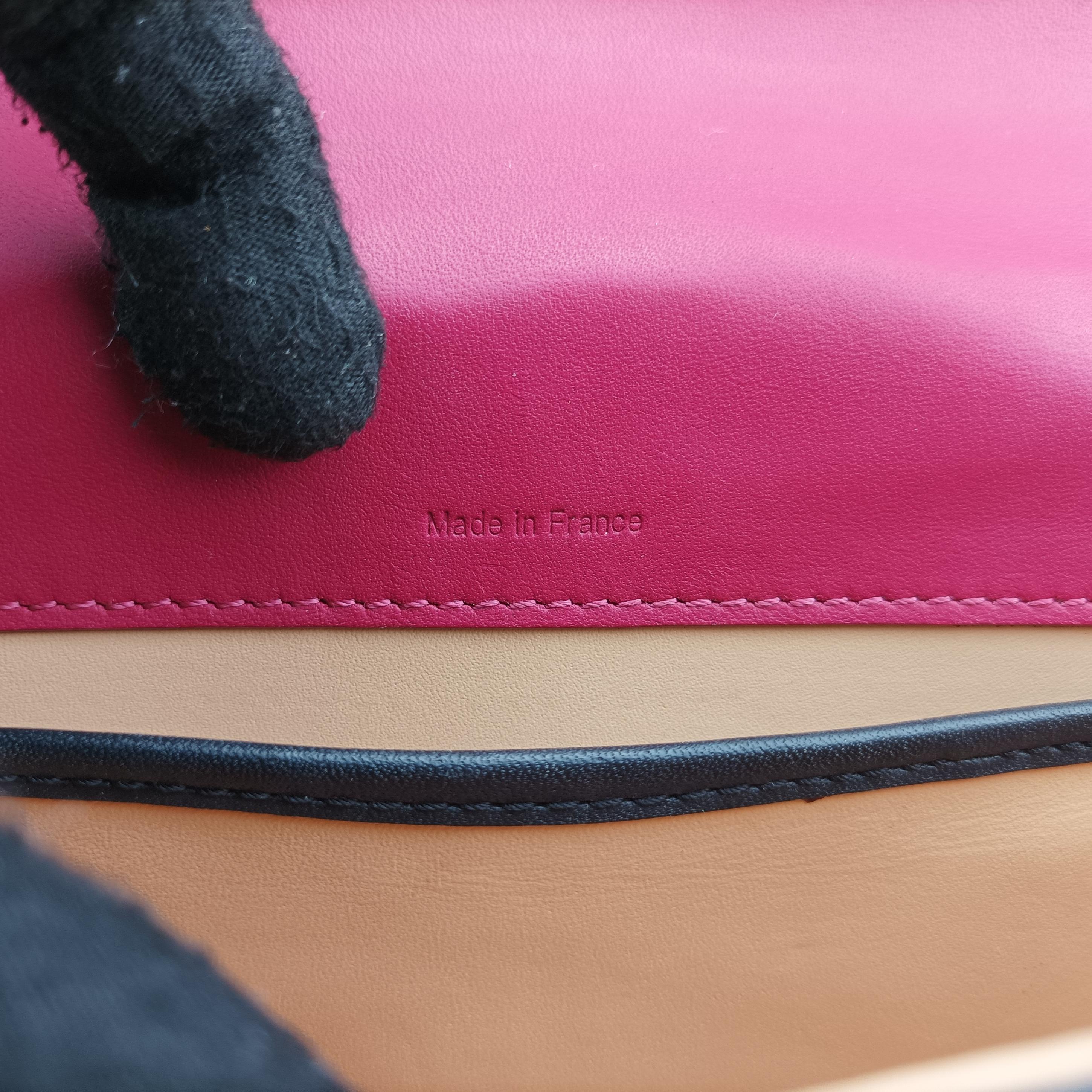 Pre-owned Delvaux Madame Black×Pink Leather  shoulderbag | stylenewstar