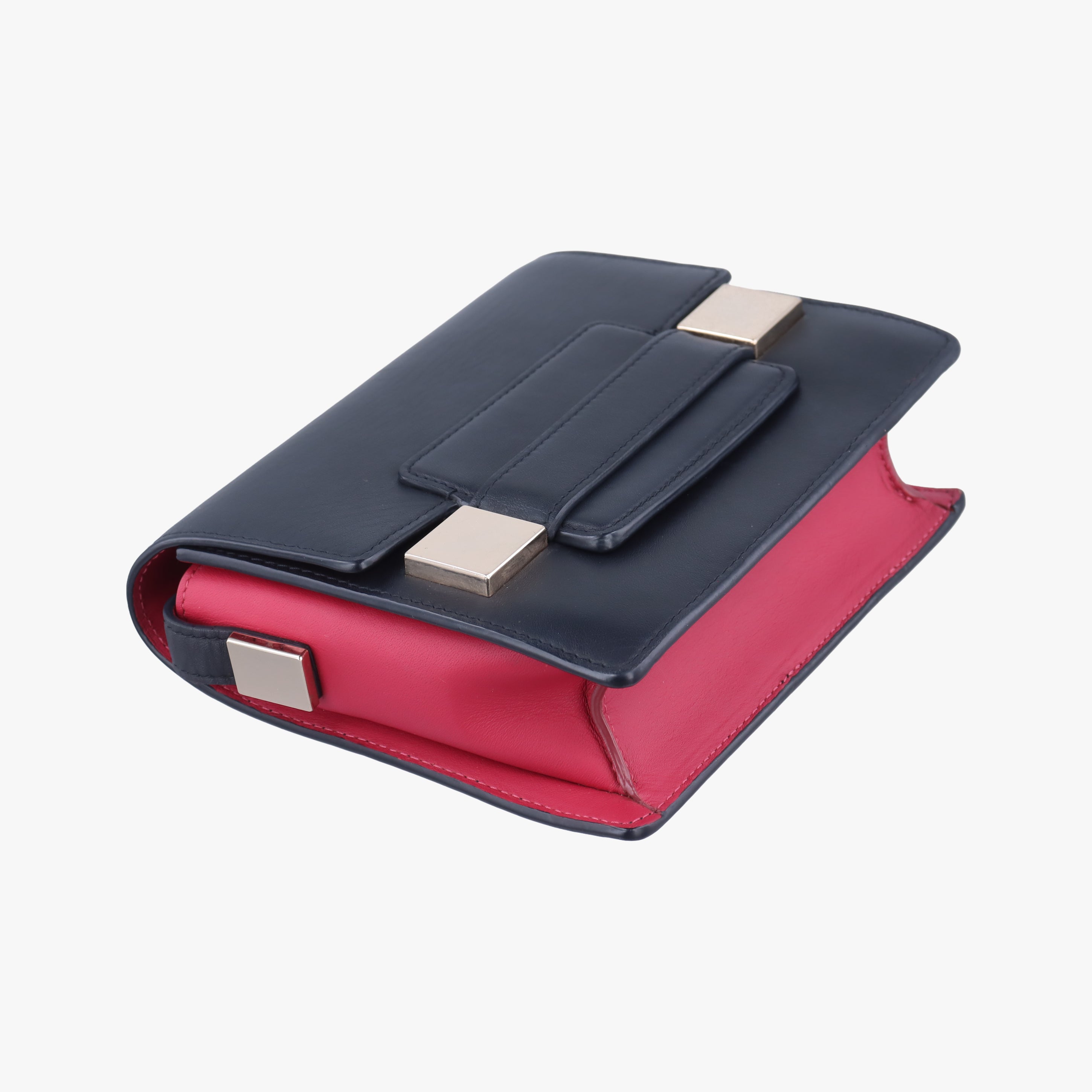Pre-owned Delvaux Madame Black×Pink Leather  shoulderbag | stylenewstar