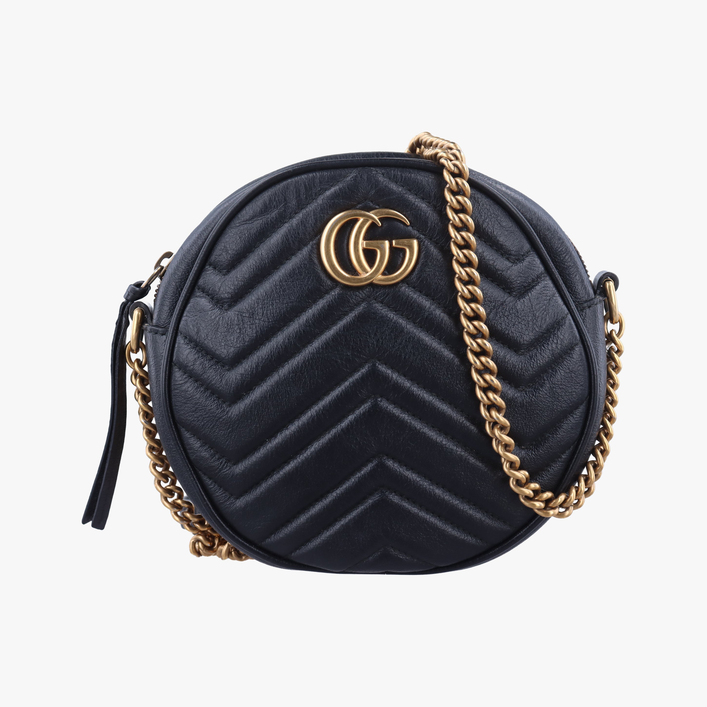 Pre-owned Gucci GG Marmont Black Leather 550154 shoulderbag | stylenewstar
