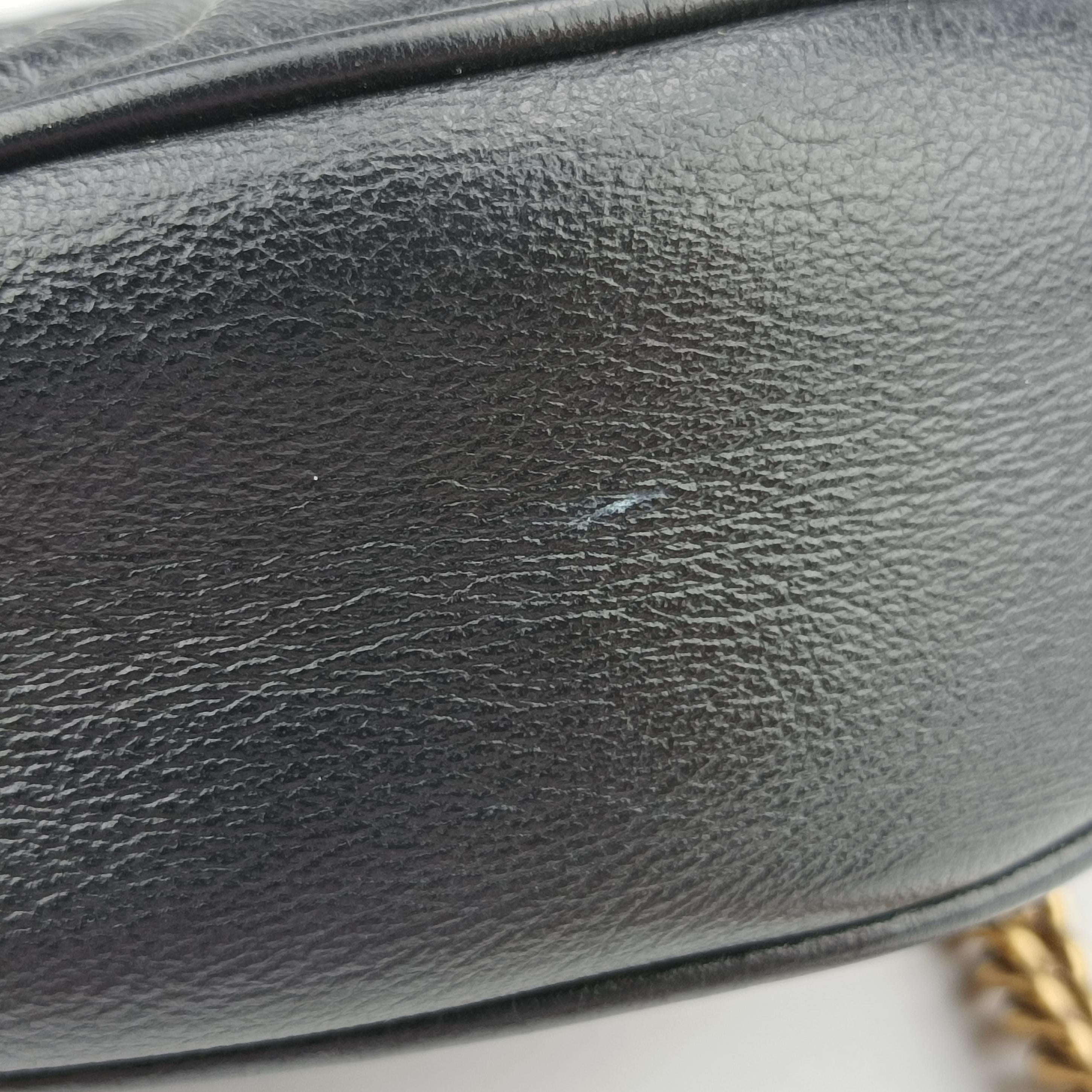 Pre-owned Gucci GG Marmont Black Leather 550154 shoulderbag | stylenewstar