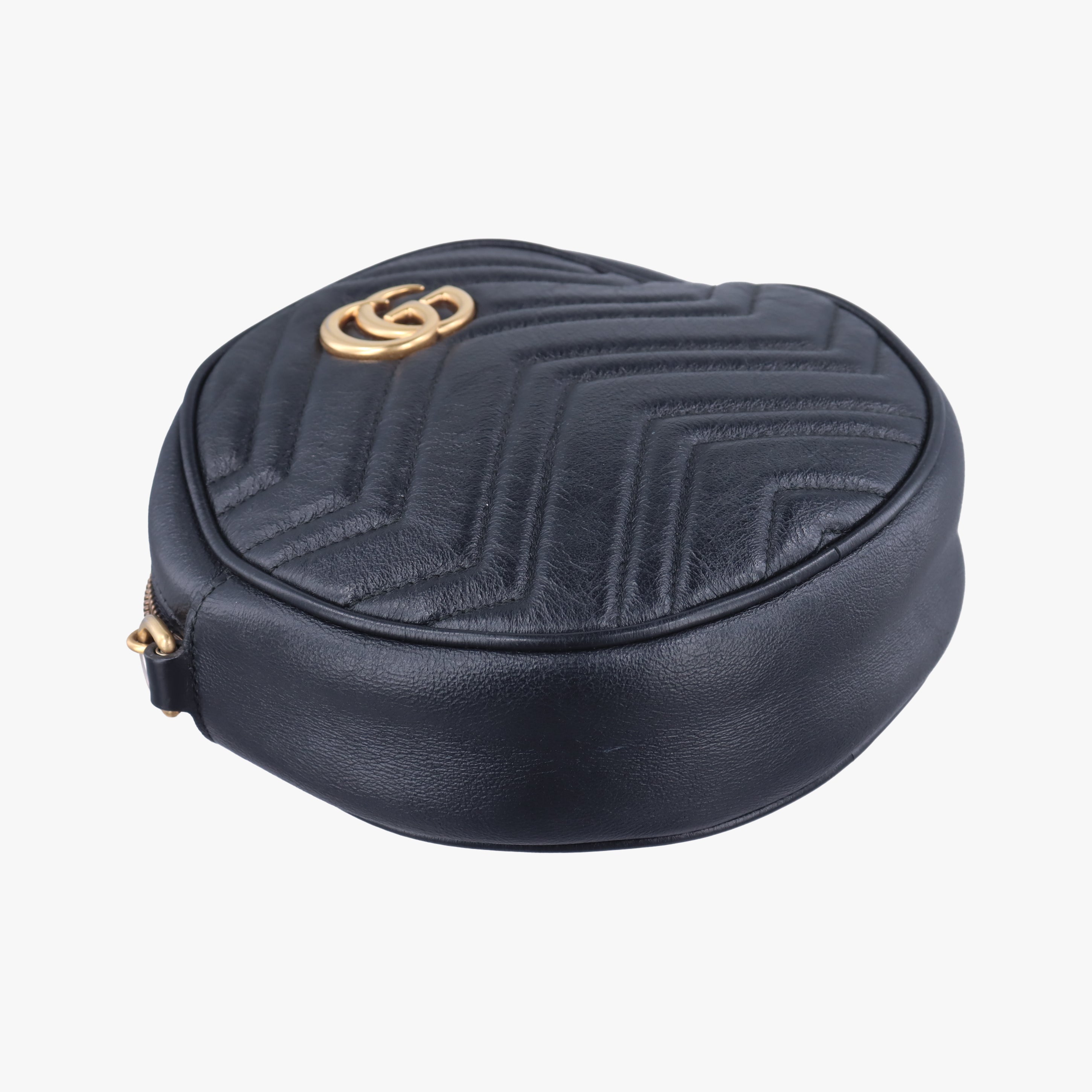 Pre-owned Gucci GG Marmont Black Leather 550154 shoulderbag | stylenewstar