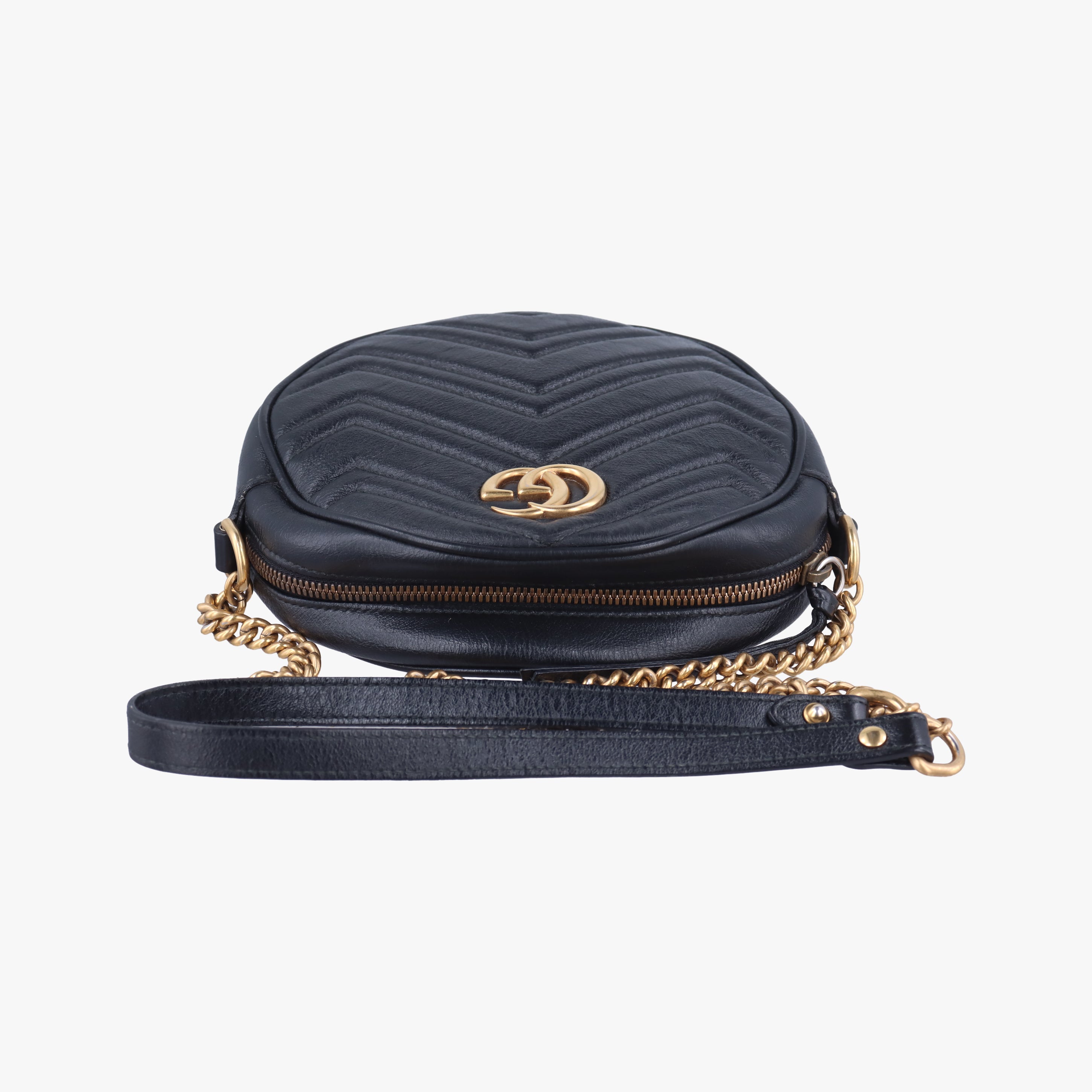 Pre-owned Gucci GG Marmont Black Leather 550154 shoulderbag | stylenewstar