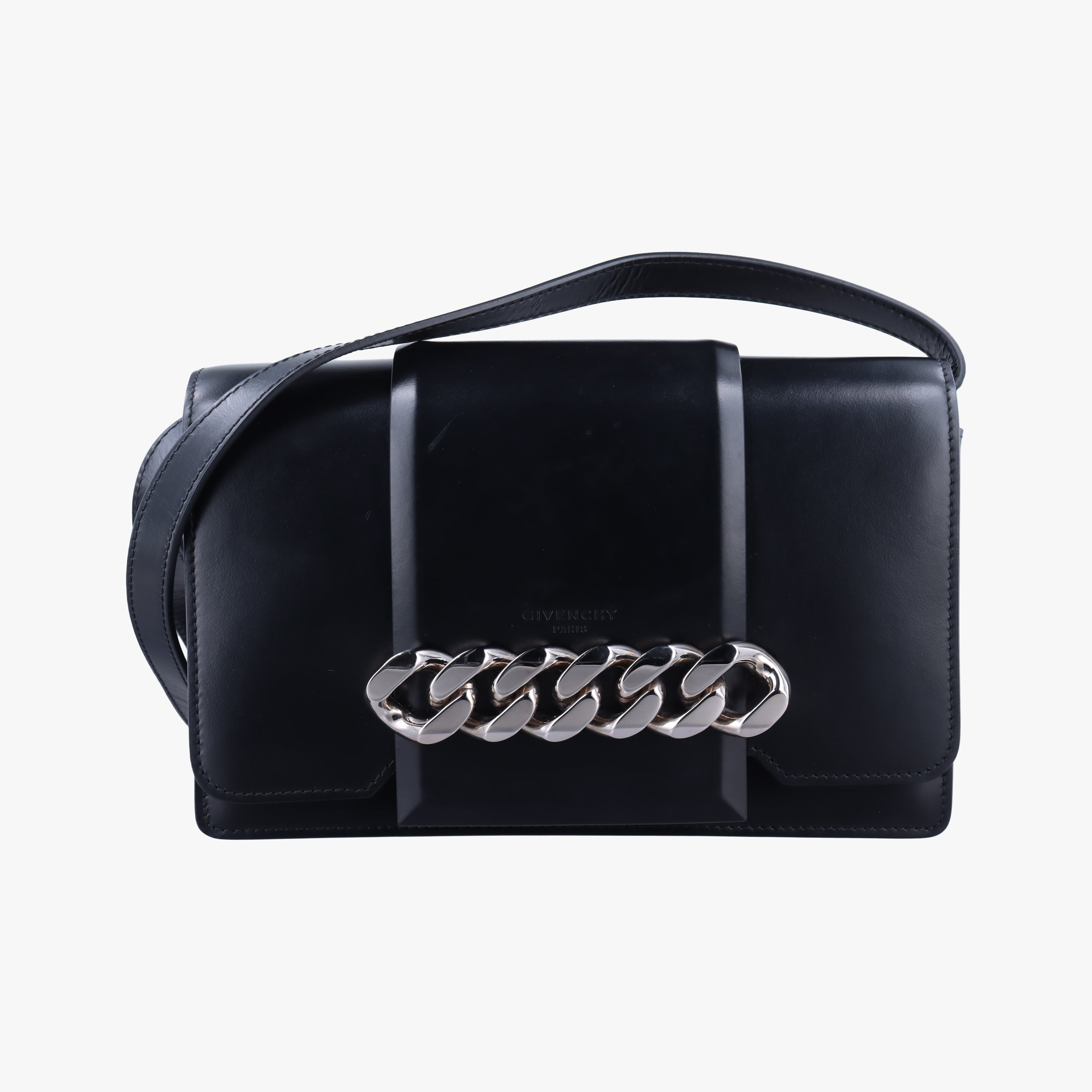 Pre-owned Givenchy Infinity Black leather  shoulderbag | stylenewstar