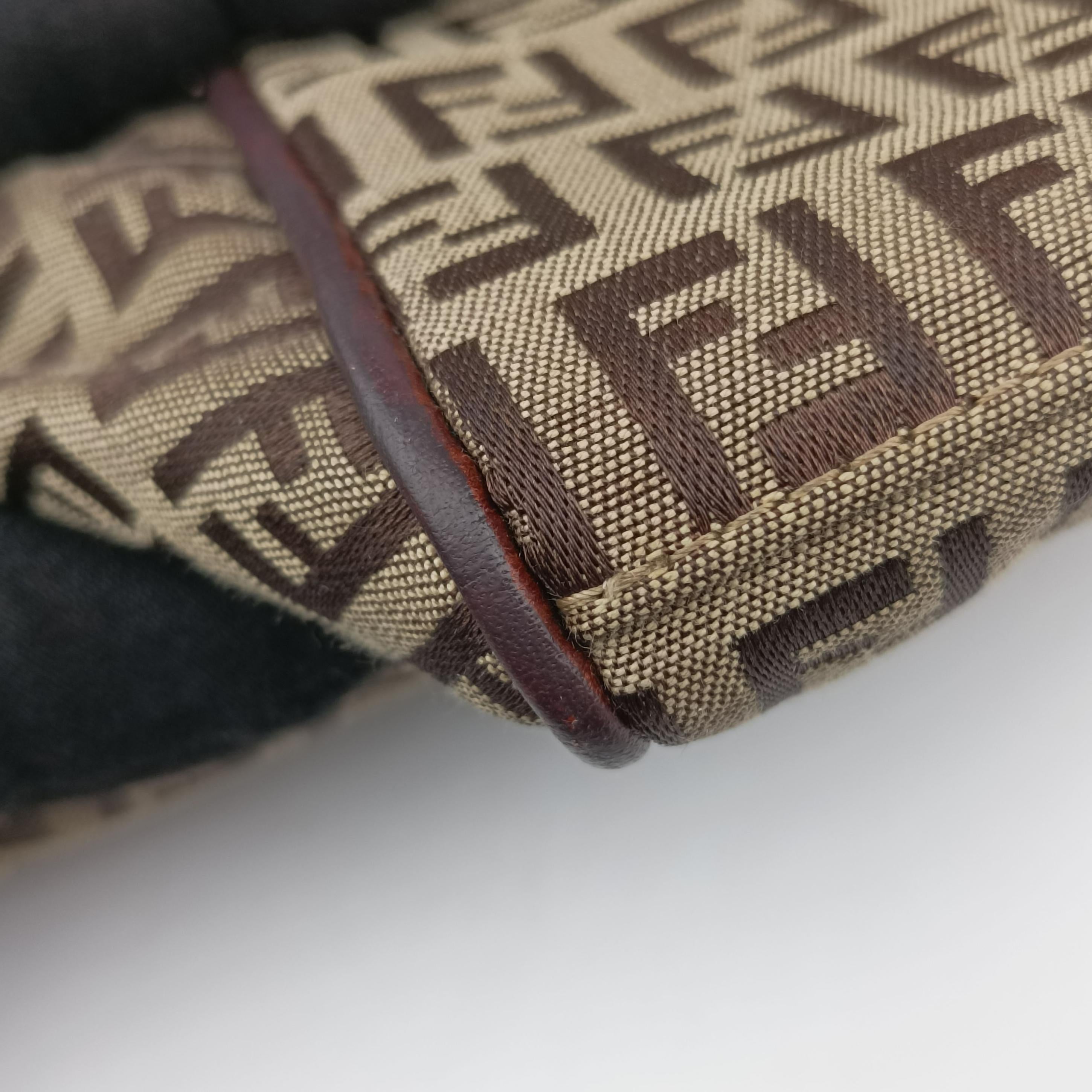 Pre-owned Fendi Zucchino Brown canvas 8BH181 shoulderbag | stylenewstar