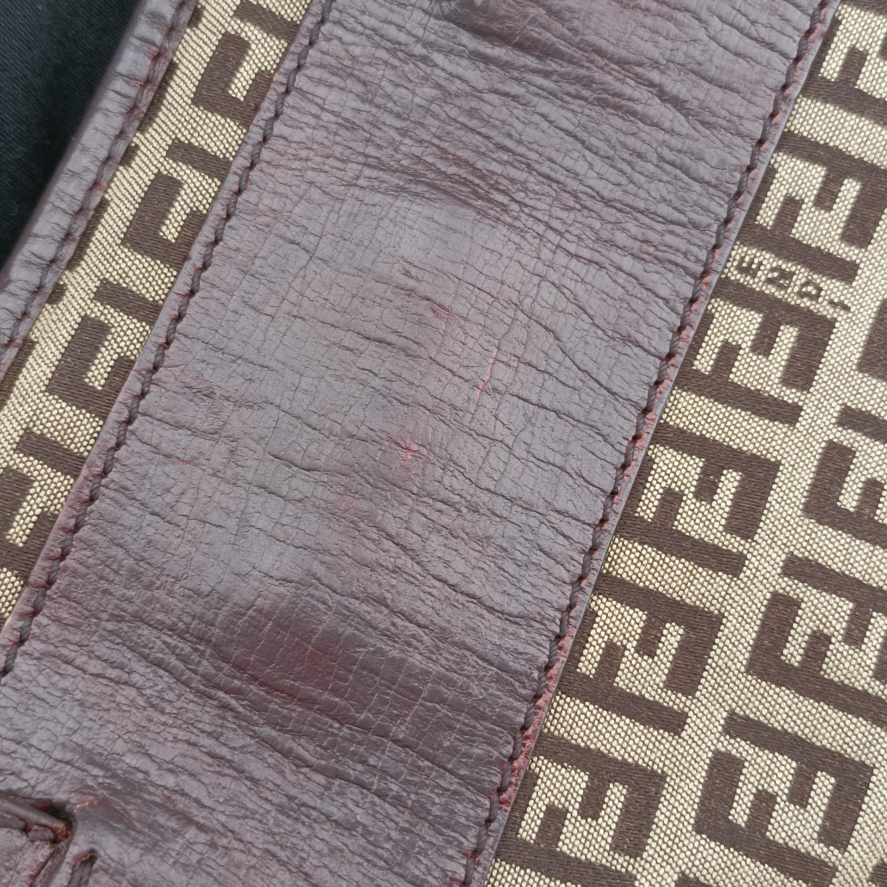 Pre-owned Fendi Zucchino Brown canvas 8BH181 shoulderbag | stylenewstar
