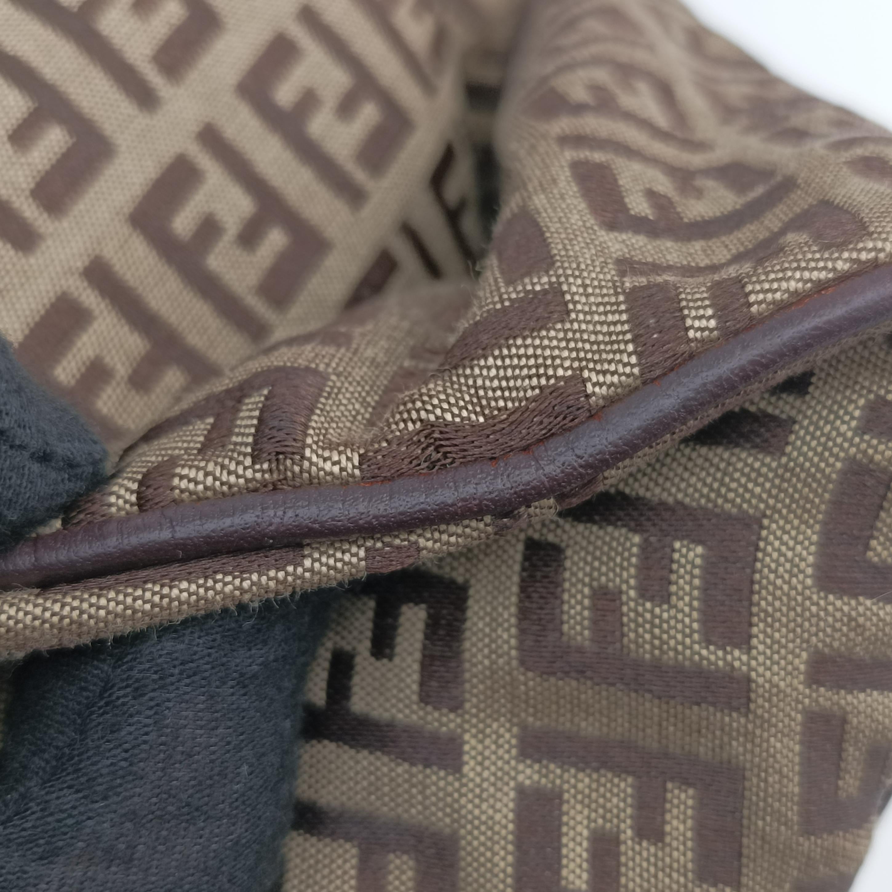 Pre-owned Fendi Zucchino Brown canvas 8BH181 shoulderbag | stylenewstar