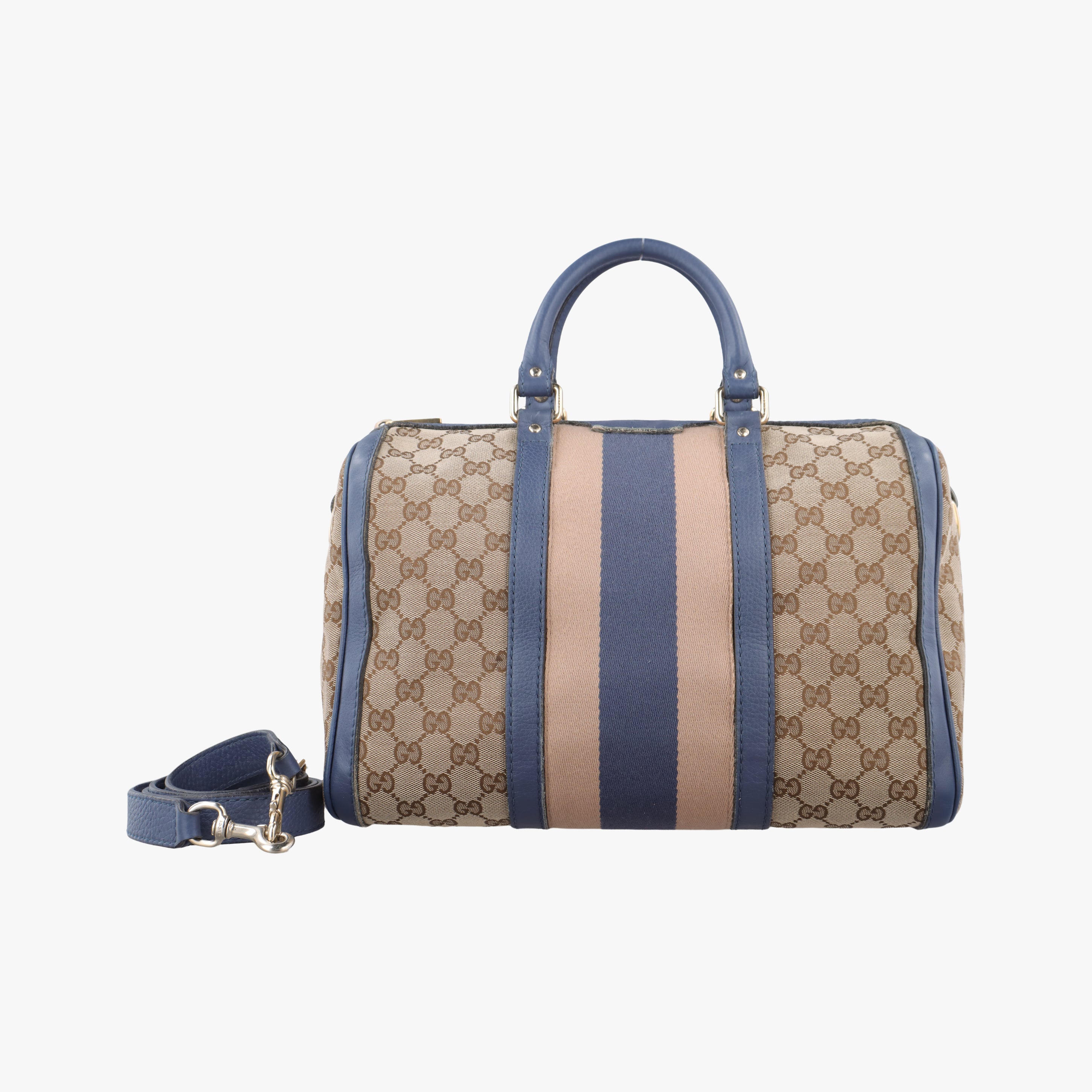 Secondhand Gucci Sherry Line Beige x Blue x Pink canvas×leather 247205 shoulderbag | stylenewstar