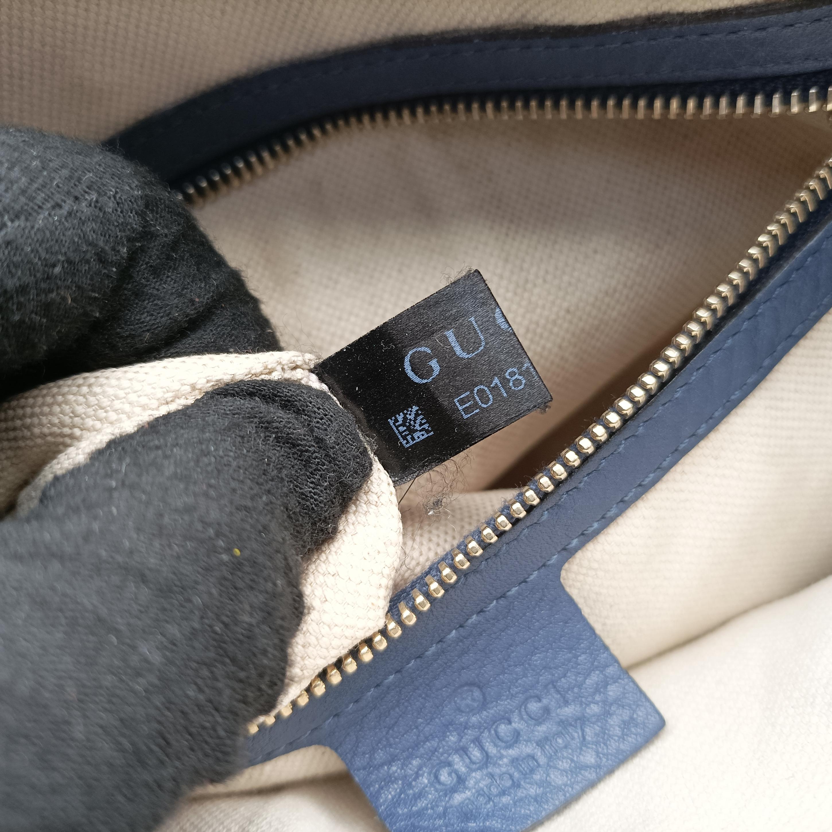 Secondhand Gucci Sherry Line Beige x Blue x Pink canvas×leather 247205 shoulderbag | stylenewstar