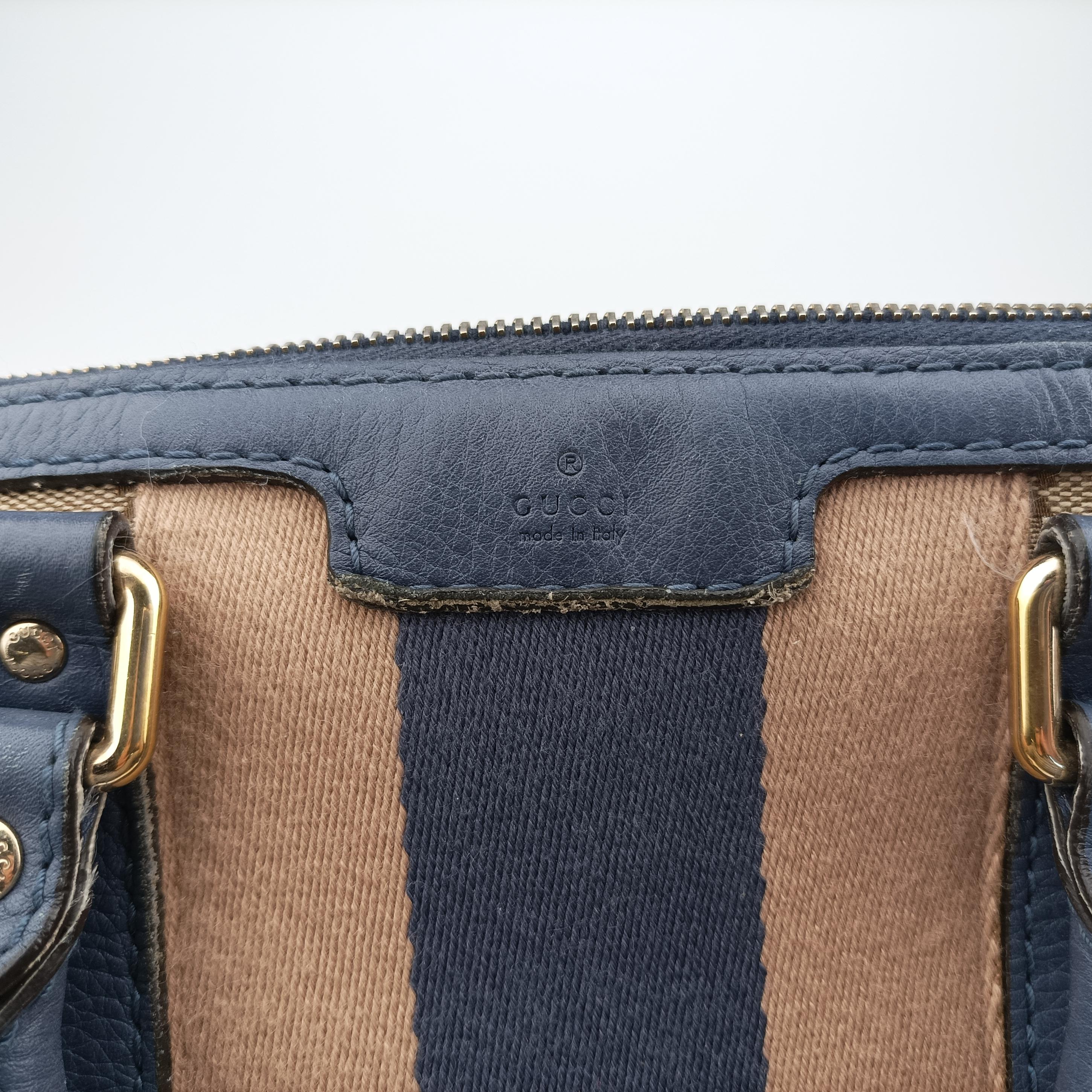 Secondhand Gucci Sherry Line Beige x Blue x Pink canvas×leather 247205 shoulderbag | stylenewstar