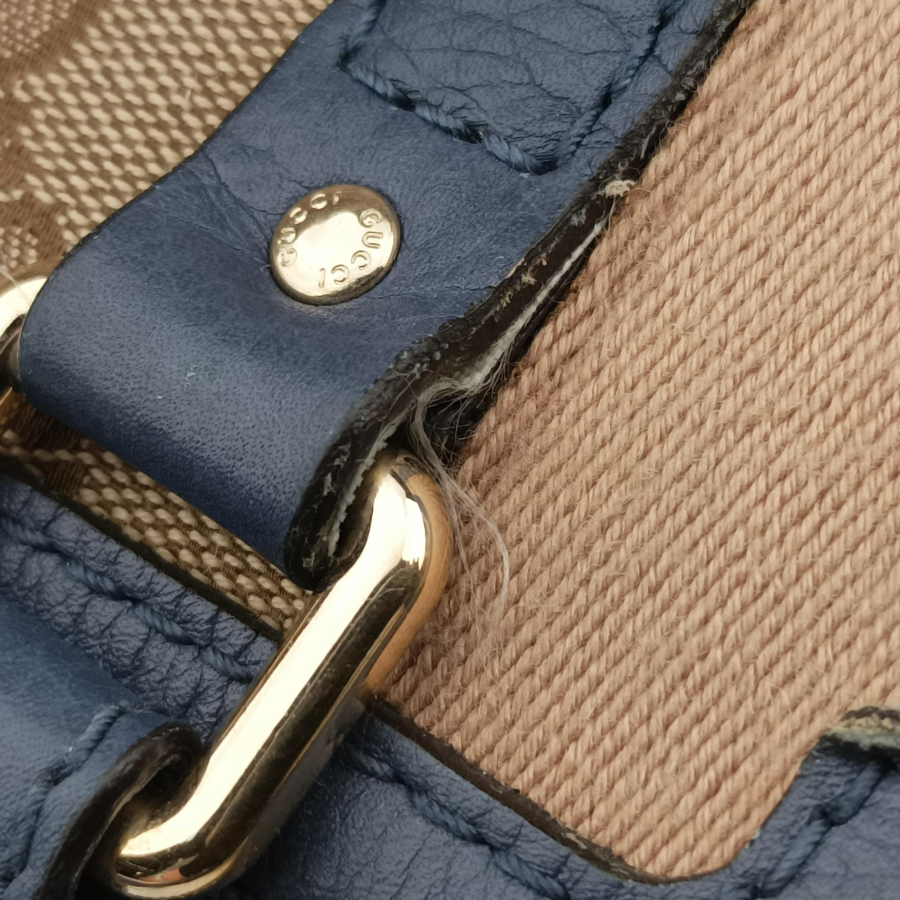 Secondhand Gucci Sherry Line Beige x Blue x Pink canvas×leather 247205 shoulderbag | stylenewstar