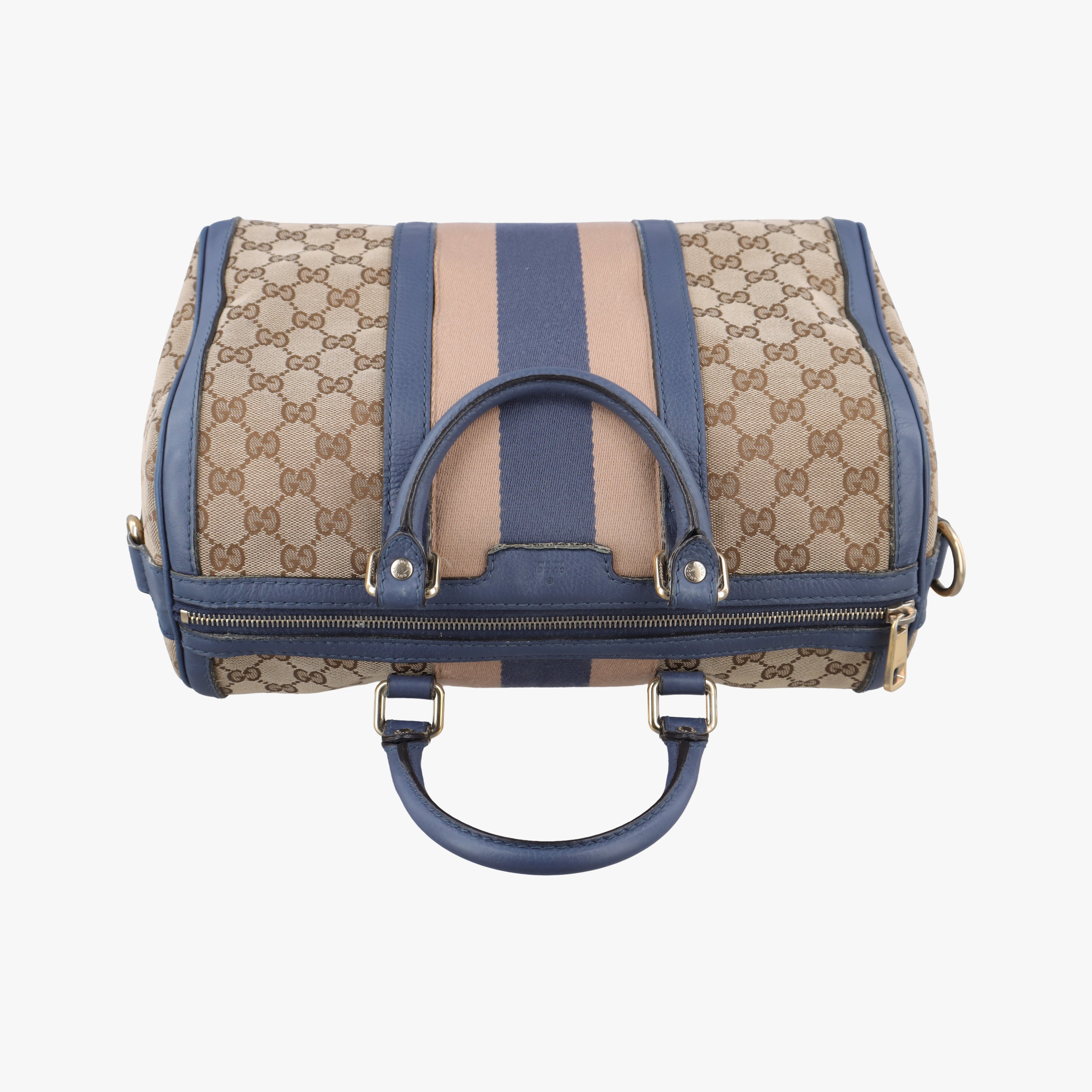 Secondhand Gucci Sherry Line Beige x Blue x Pink canvas×leather 247205 shoulderbag | stylenewstar