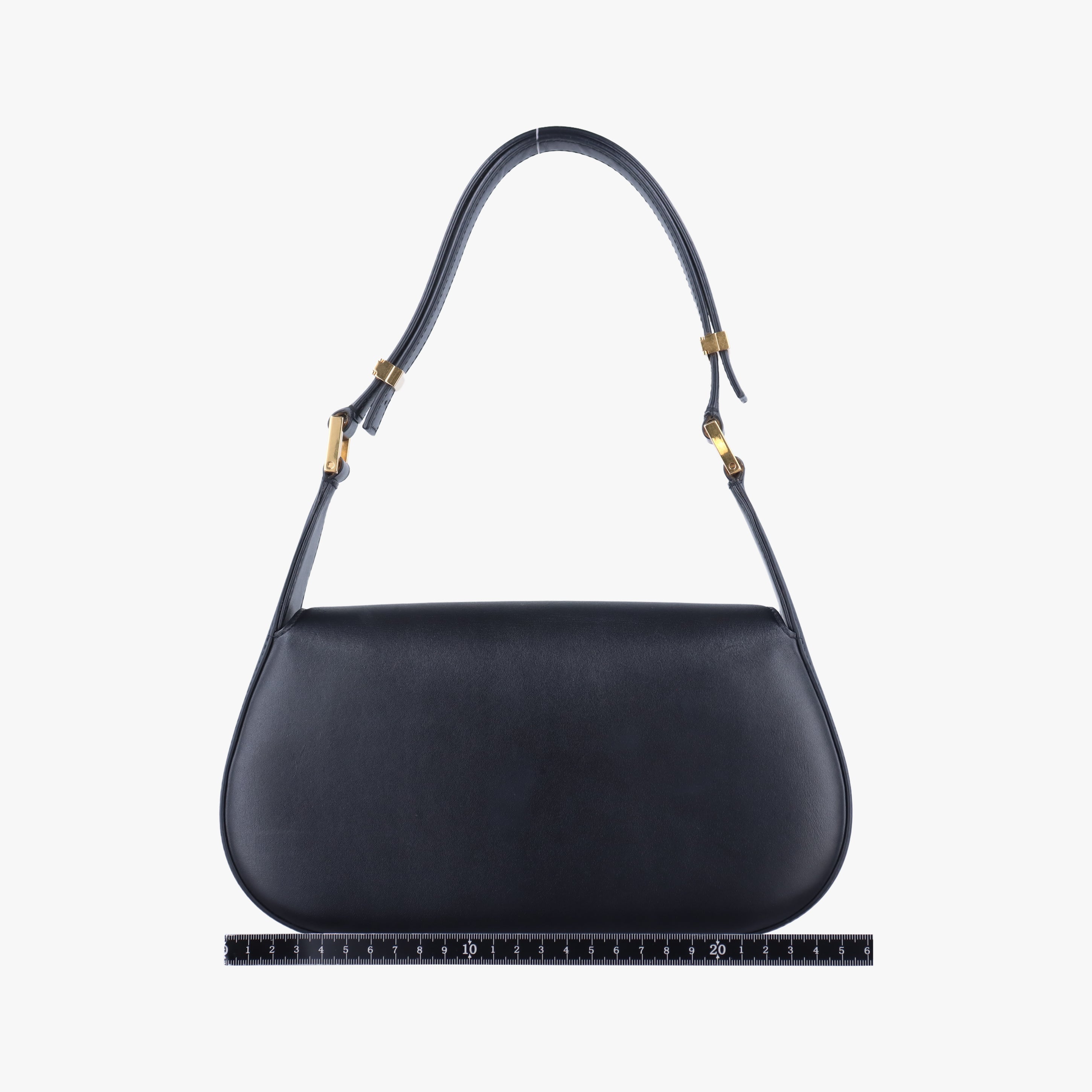 Pre-owned Valentino VLogo Black Leather  shoulderbag | stylenewstar