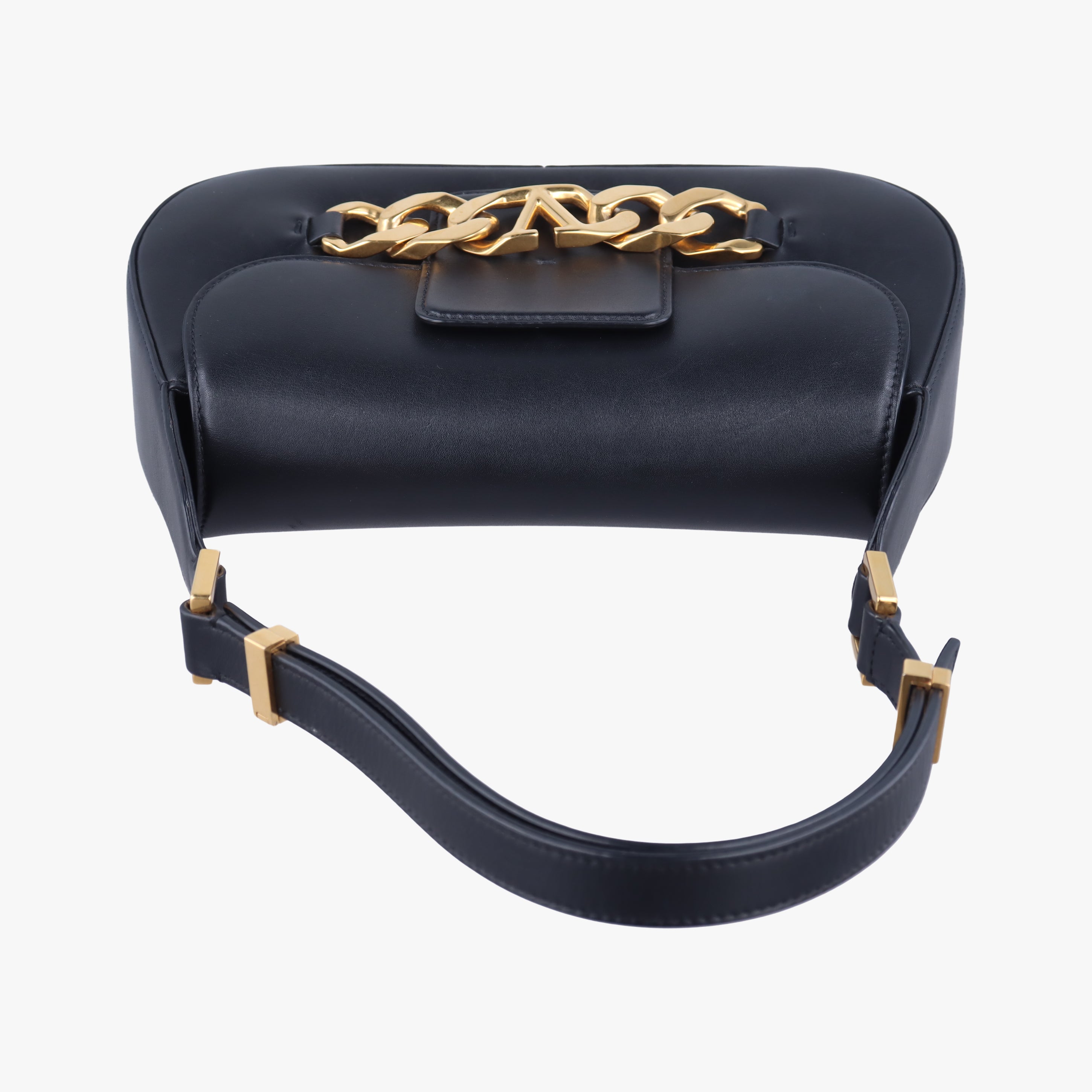 Pre-owned Valentino VLogo Black Leather  shoulderbag | stylenewstar