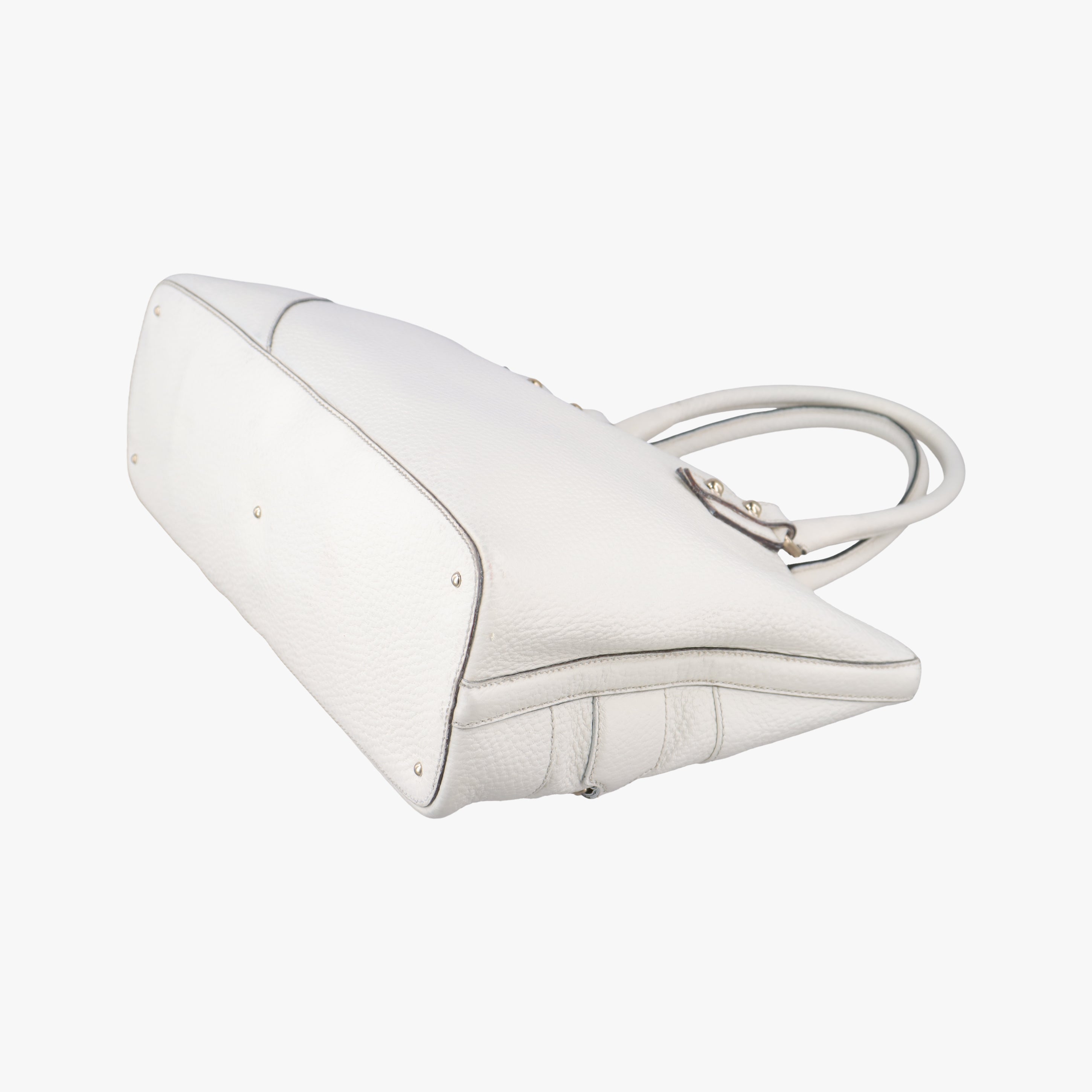 Pre-owned Gucci Horsebit Medium Hasler White Leather 137385 handbag | stylenewstar