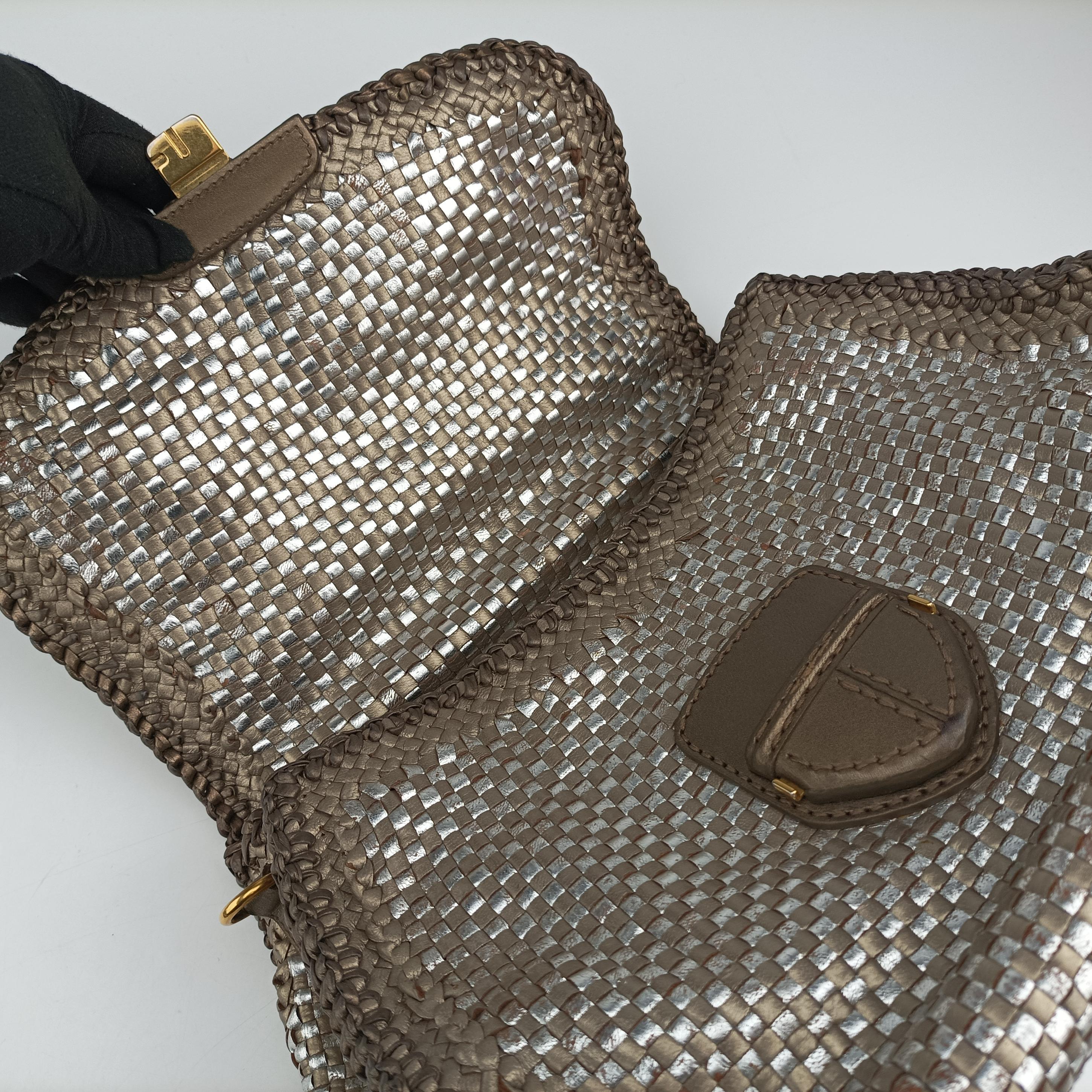 Vintage Prada Madras Golden leather  shoulderbag | stylenewstar