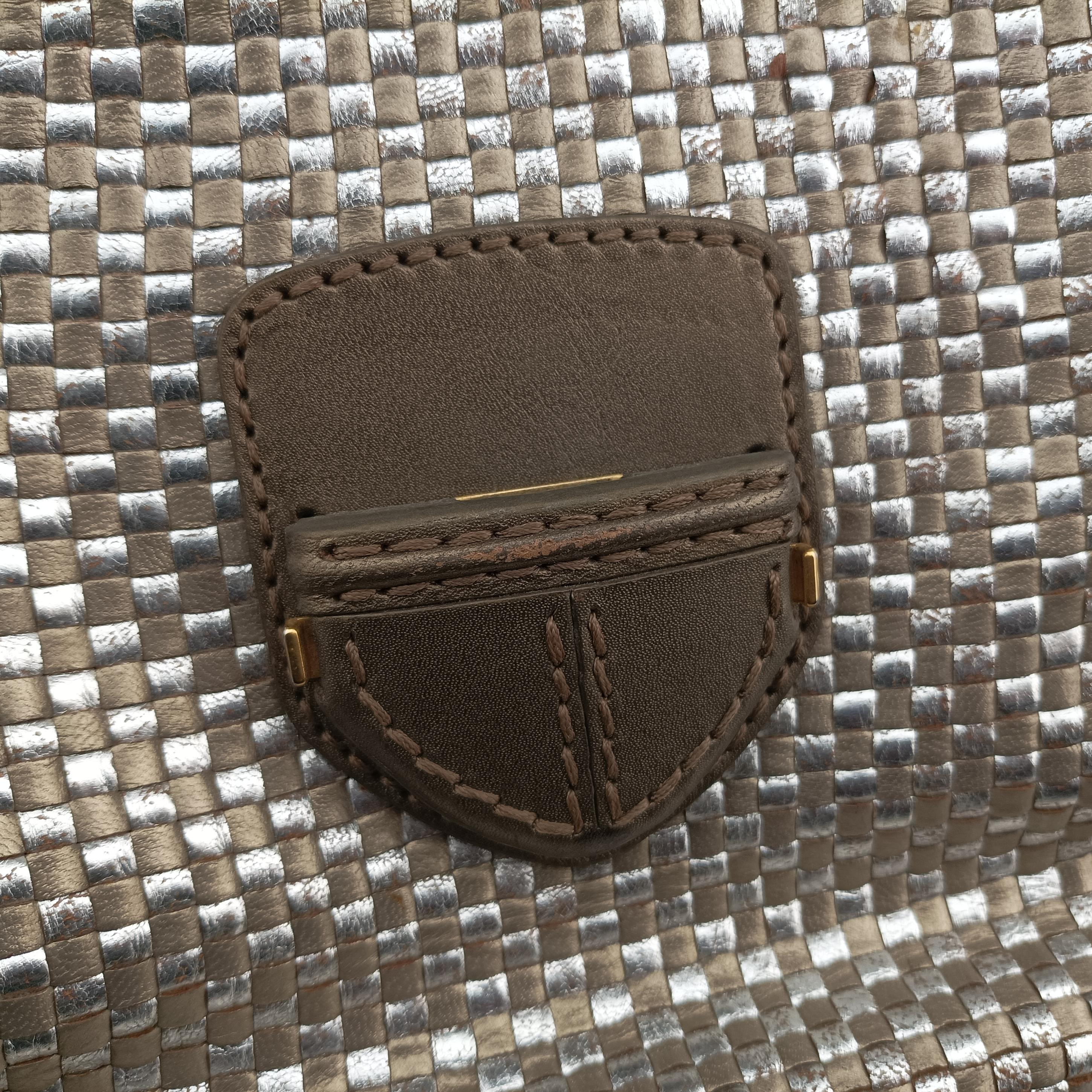Vintage Prada Madras Golden leather  shoulderbag | stylenewstar