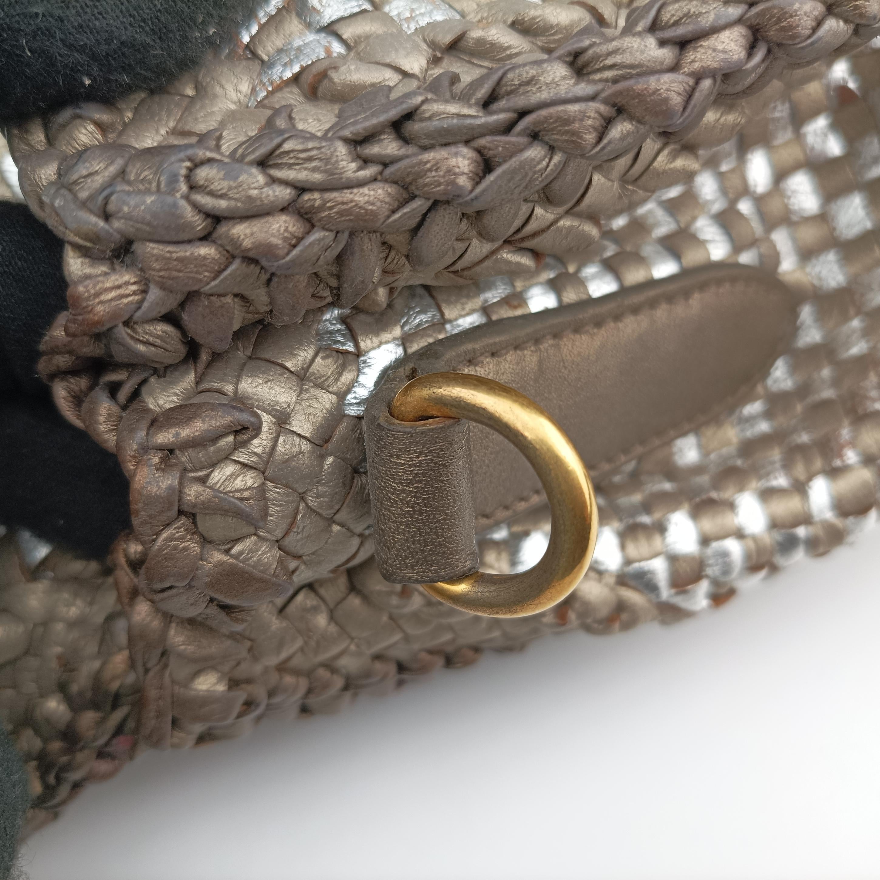 Vintage Prada Madras Golden leather  shoulderbag | stylenewstar