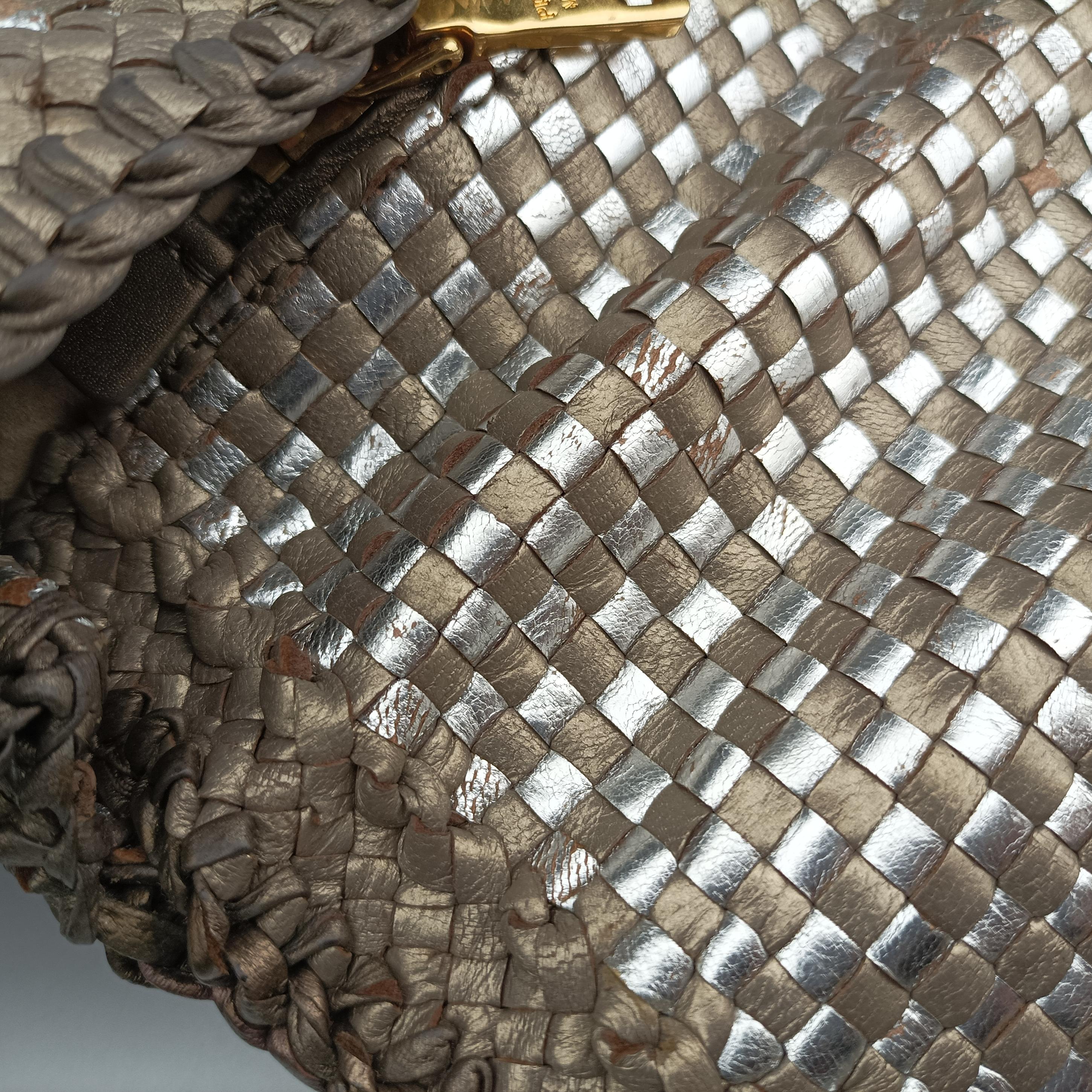 Vintage Prada Madras Golden leather  shoulderbag | stylenewstar