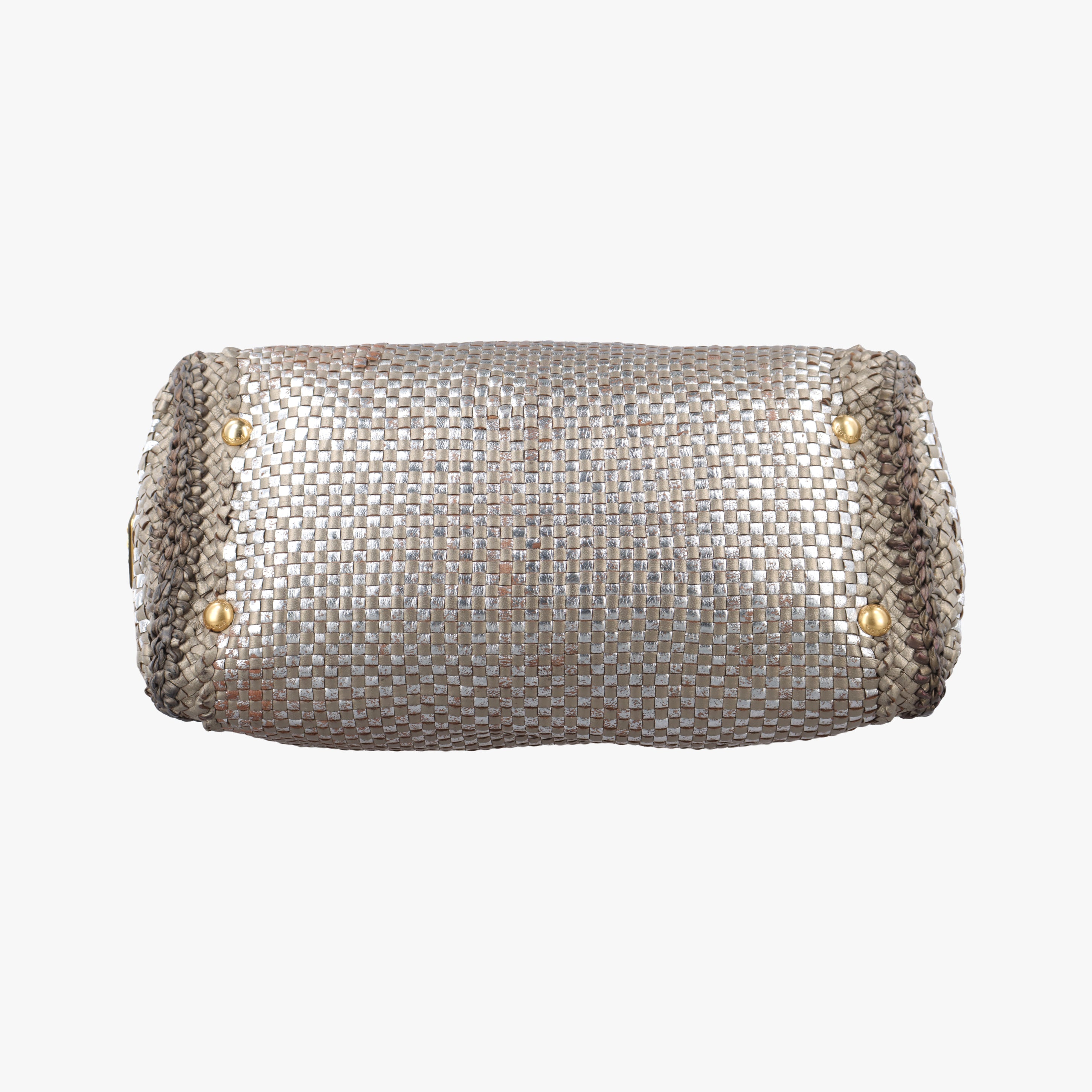 Vintage Prada Madras Golden leather  shoulderbag | stylenewstar
