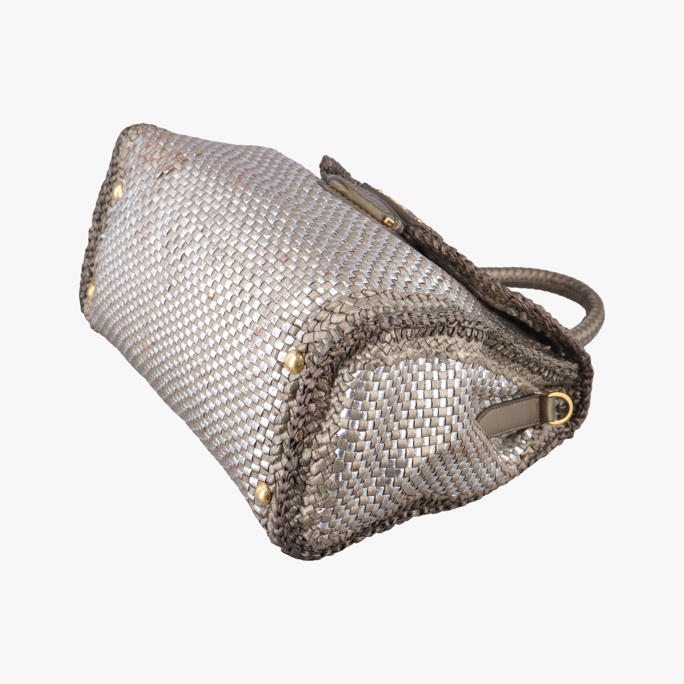 Vintage Prada Madras Golden leather  shoulderbag | stylenewstar