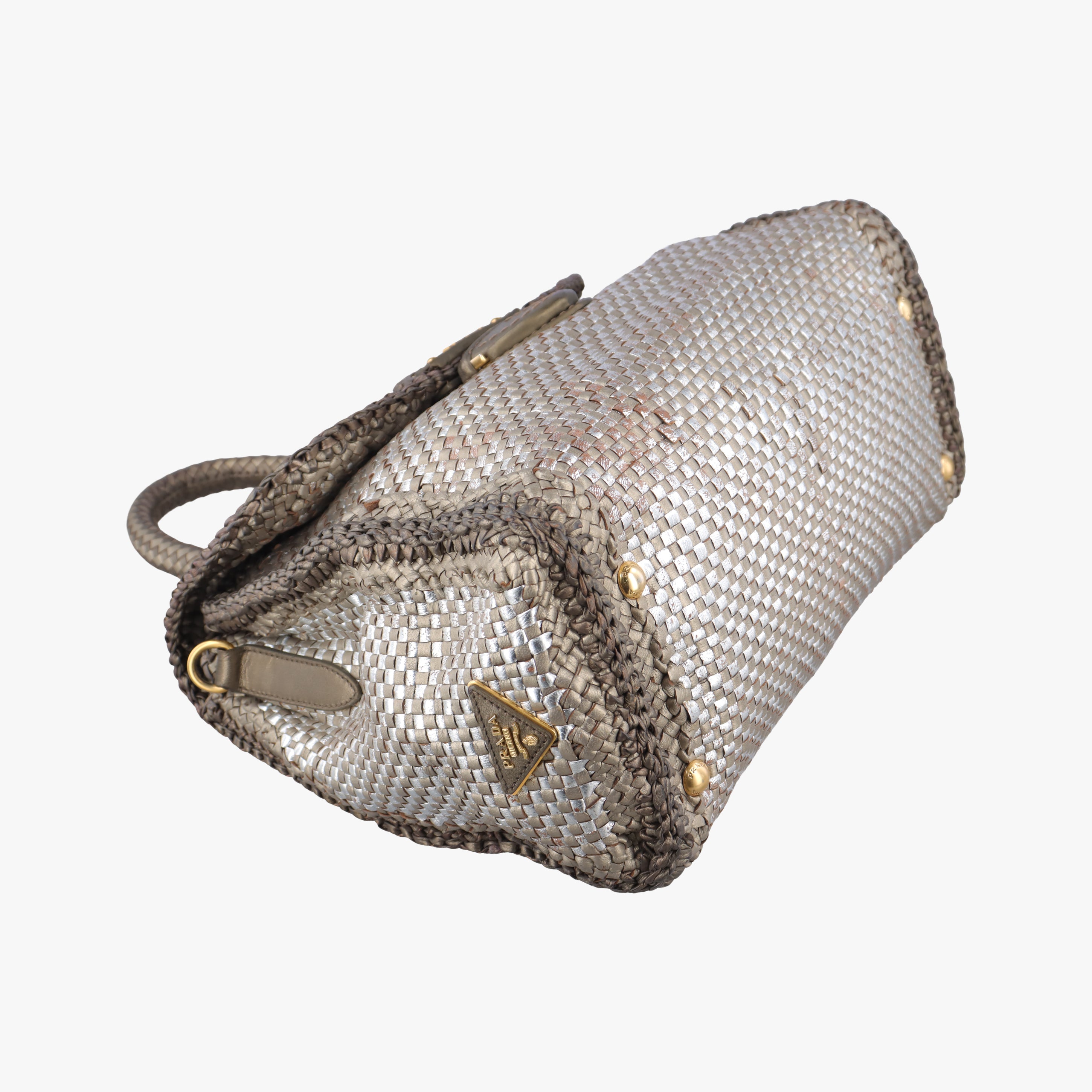 Vintage Prada Madras Golden leather  shoulderbag | stylenewstar