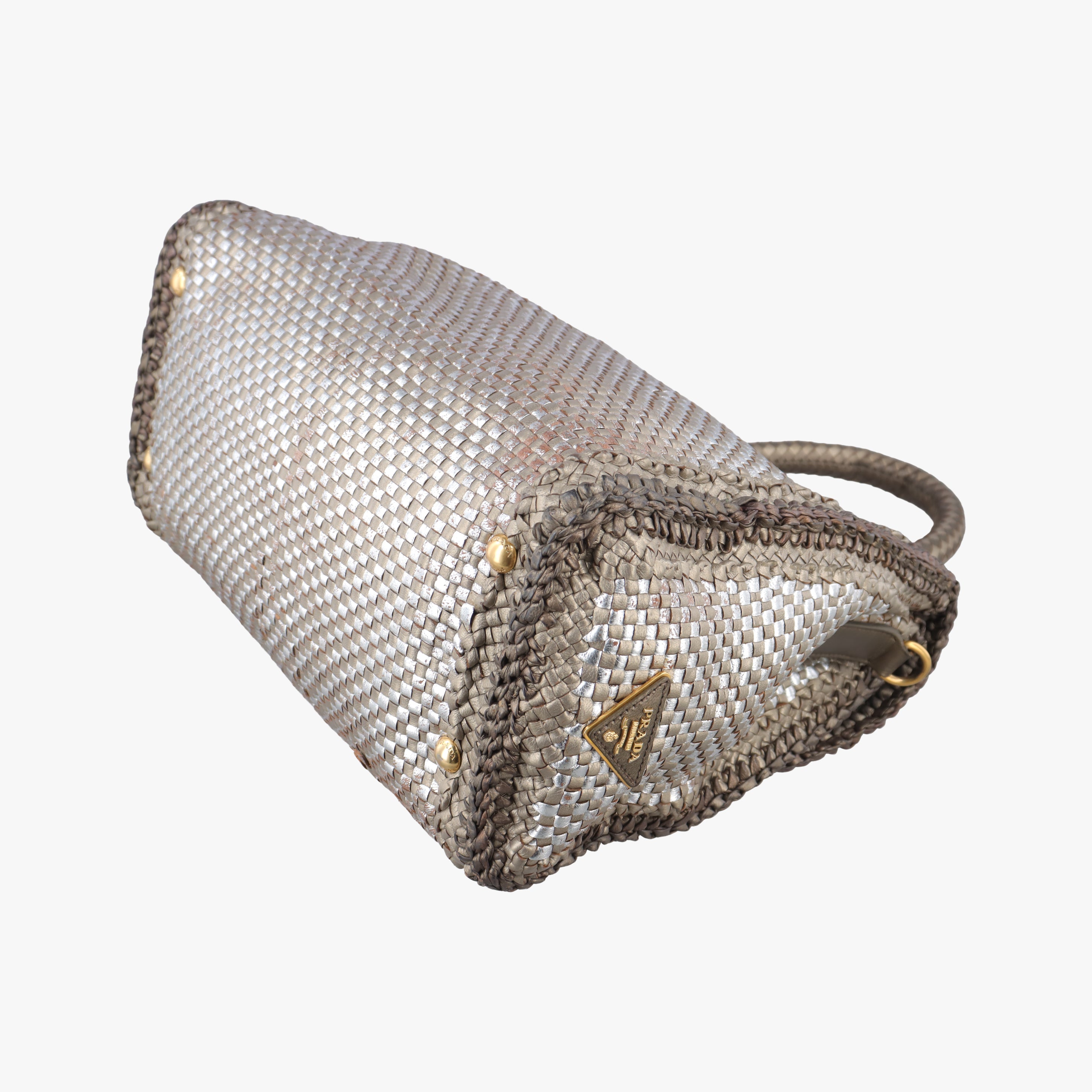 Vintage Prada Madras Golden leather  shoulderbag | stylenewstar