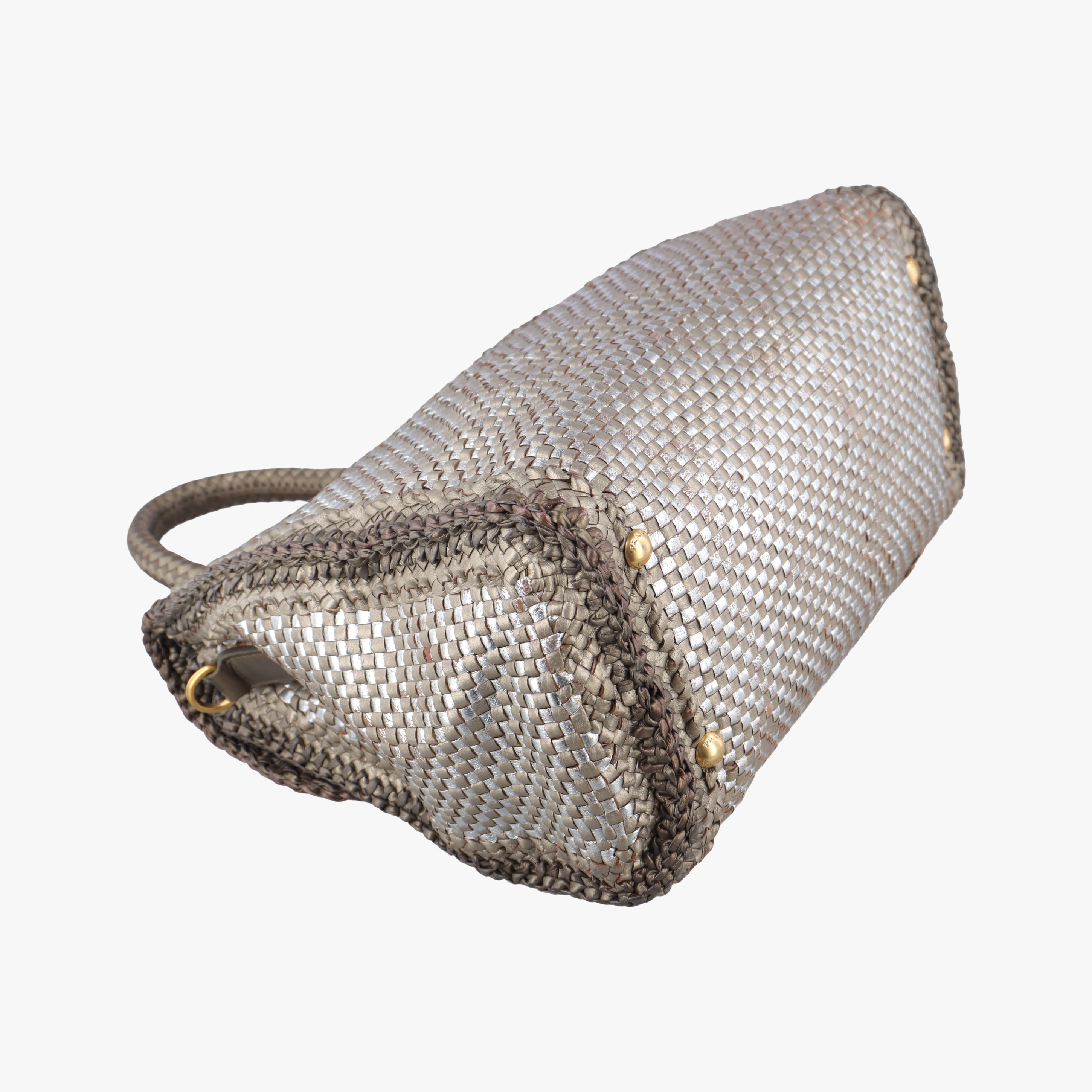 Vintage Prada Madras Golden leather  shoulderbag | stylenewstar
