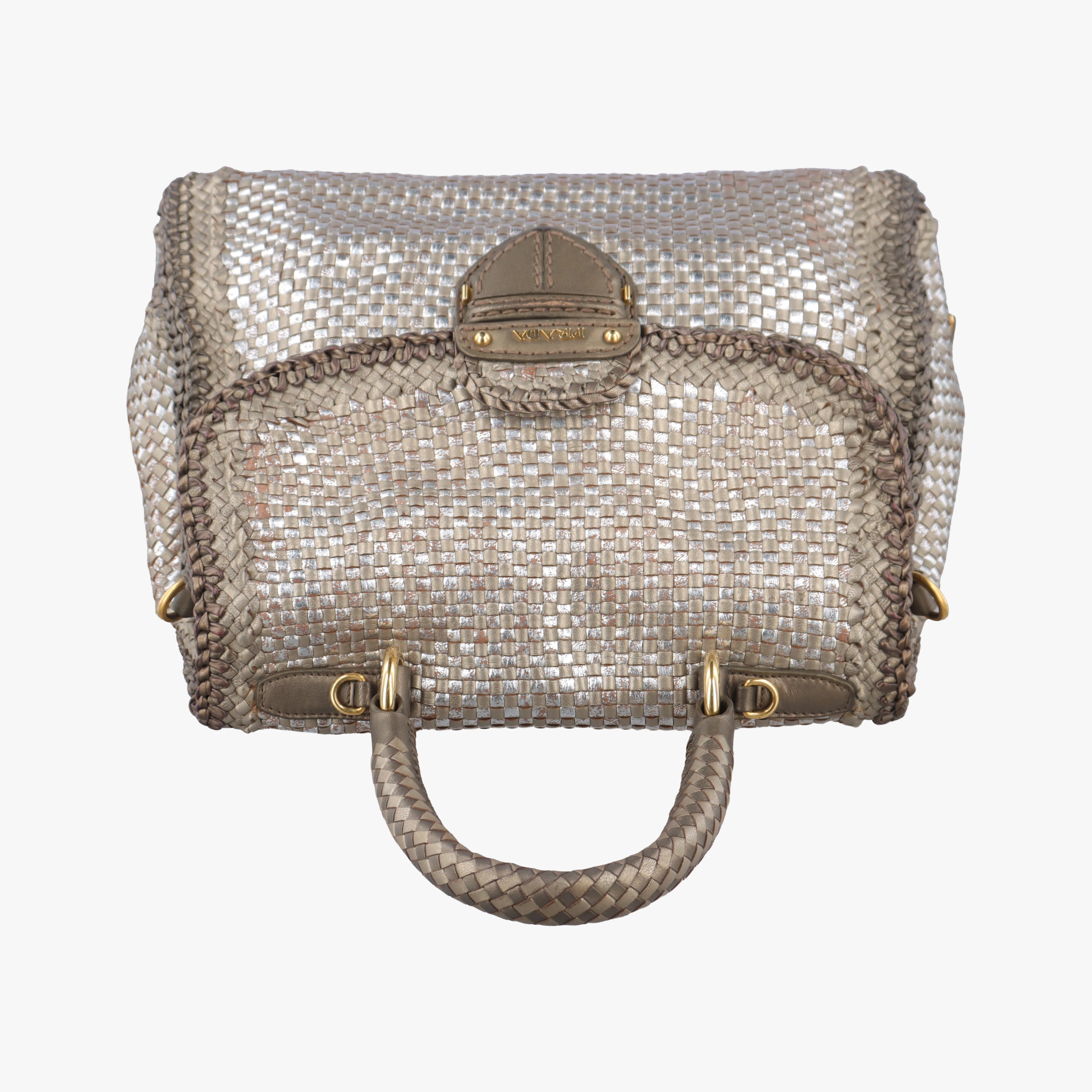 Vintage Prada Madras Golden leather  shoulderbag | stylenewstar
