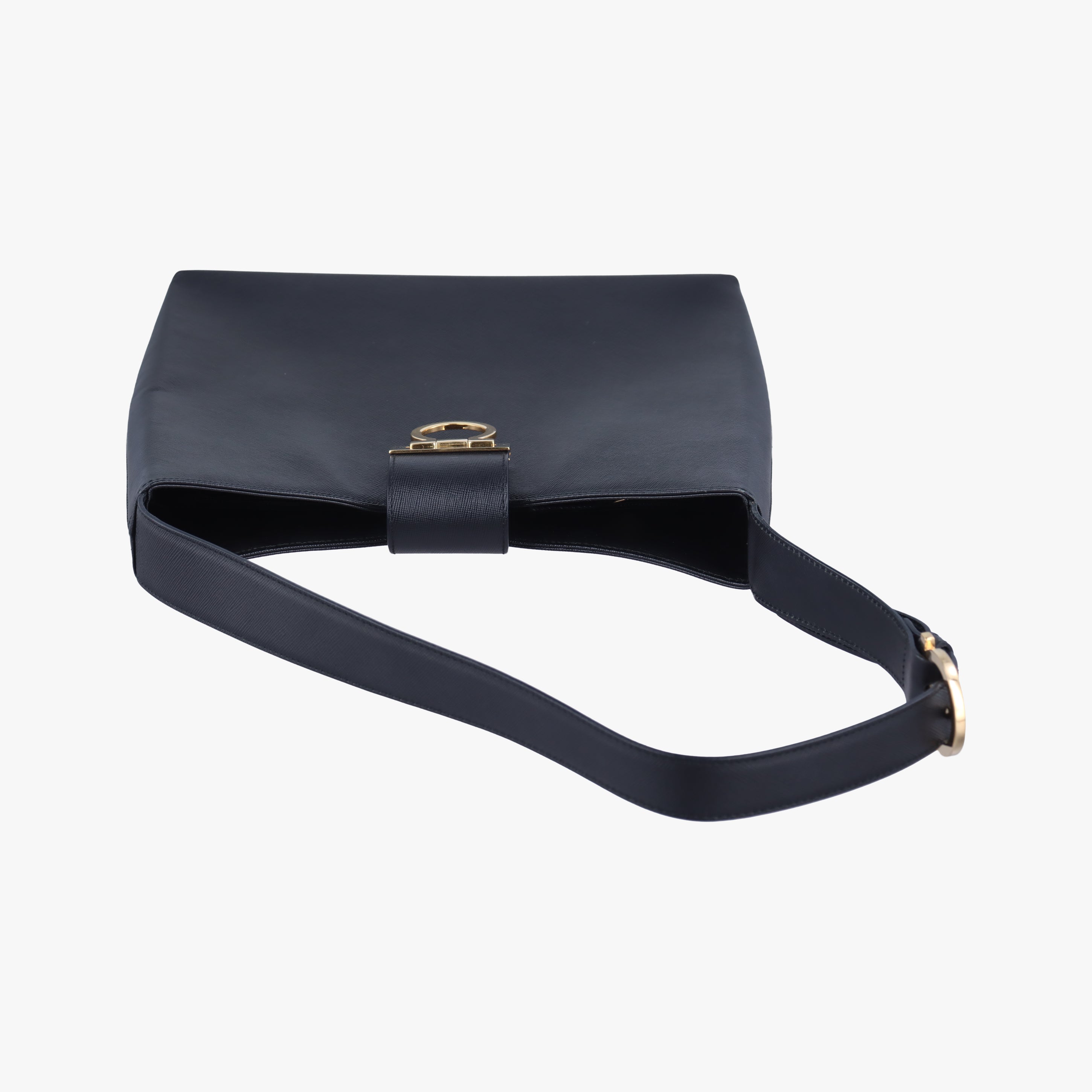 Vintage Ferragamo Gancini Black Leather  shoulderbag | stylenewstar