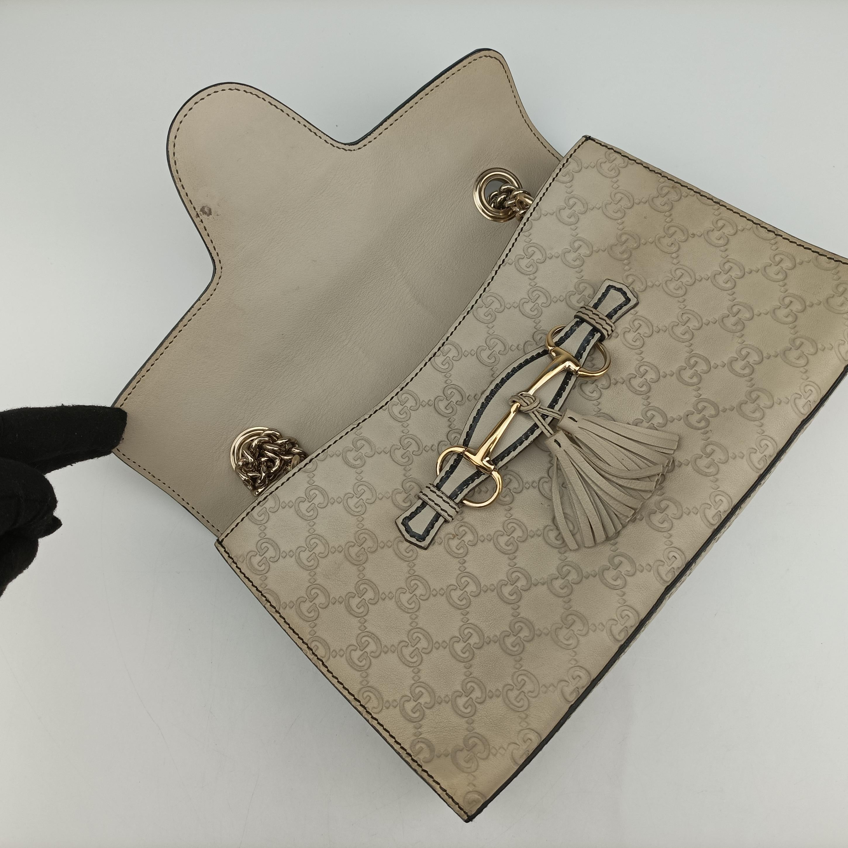 Pre-owned Gucci Emily White Leather 295402 shoulderbag | stylenewstar