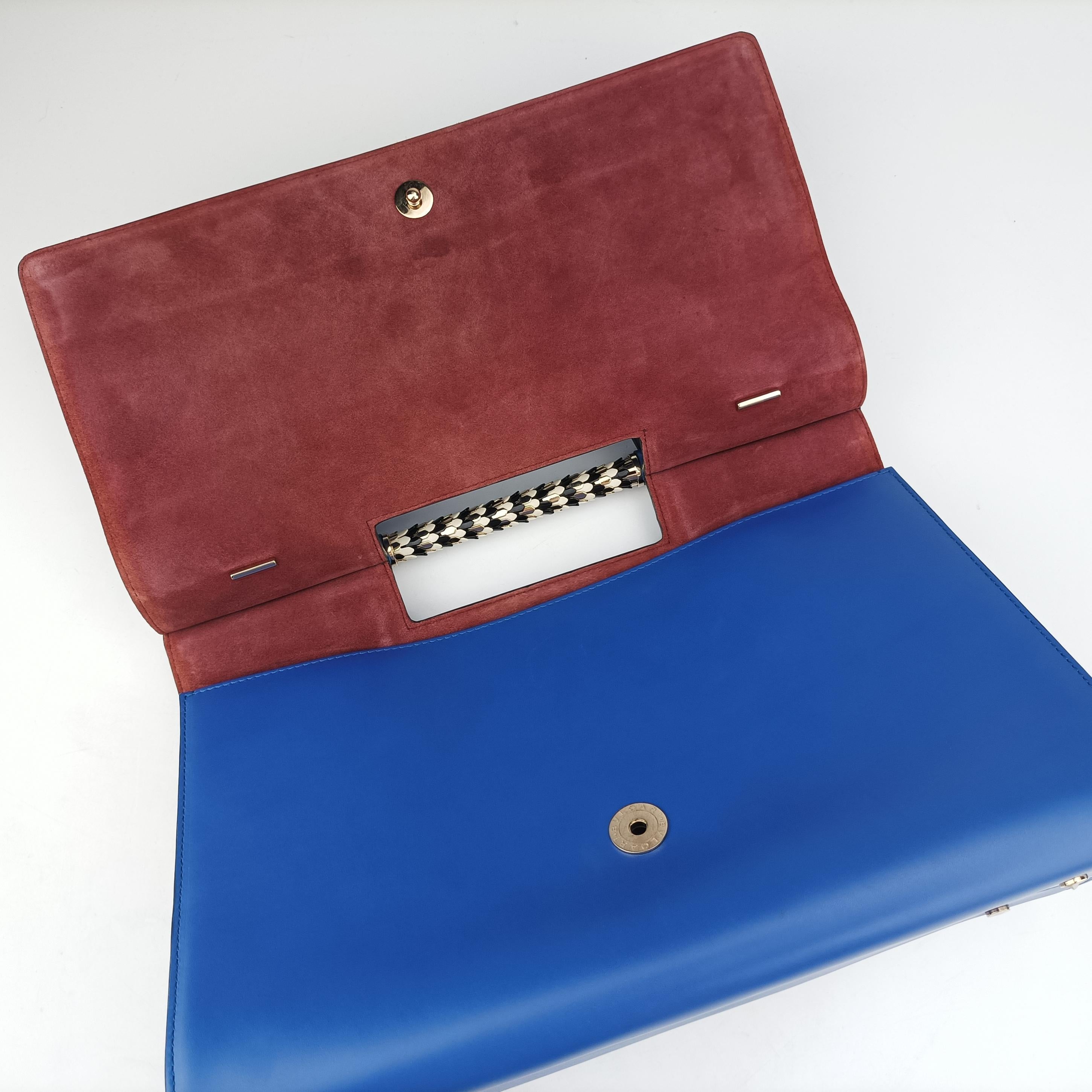 Pre-owned Bvlgari Serpenti Scaglie Blue leather  shoulderbag | stylenewstar