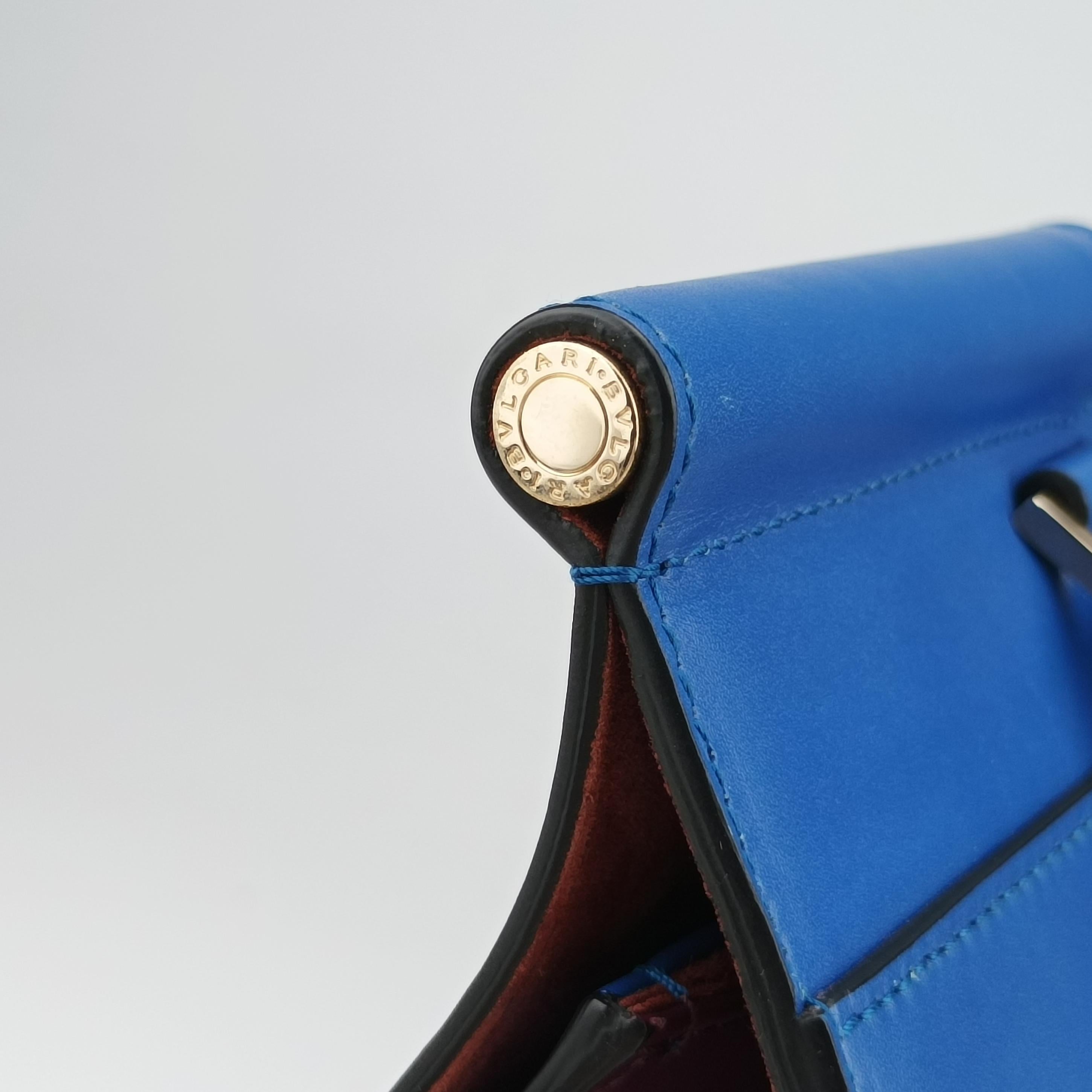 Pre-owned Bvlgari Serpenti Scaglie Blue leather  shoulderbag | stylenewstar