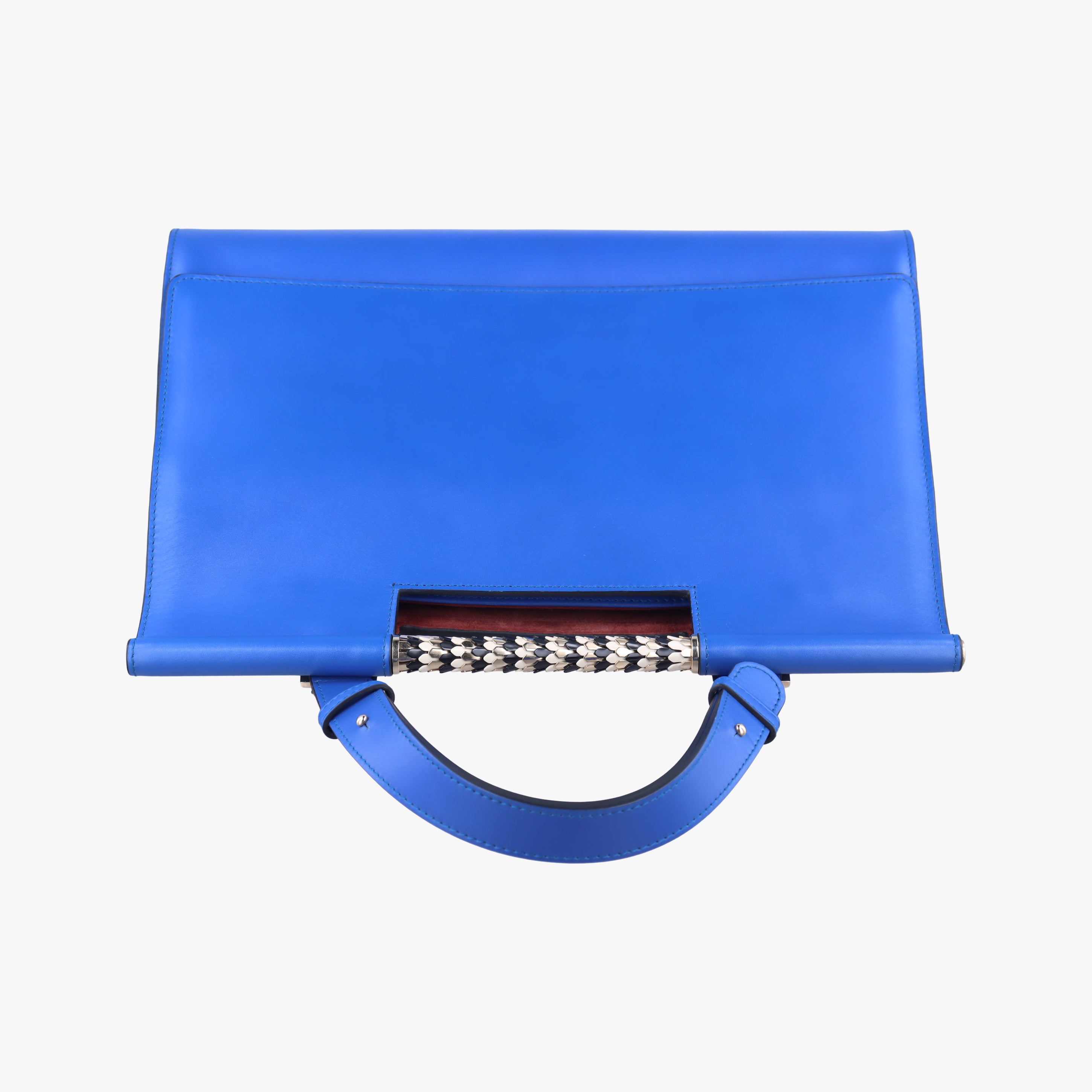 Pre-owned Bvlgari Serpenti Scaglie Blue leather  shoulderbag | stylenewstar