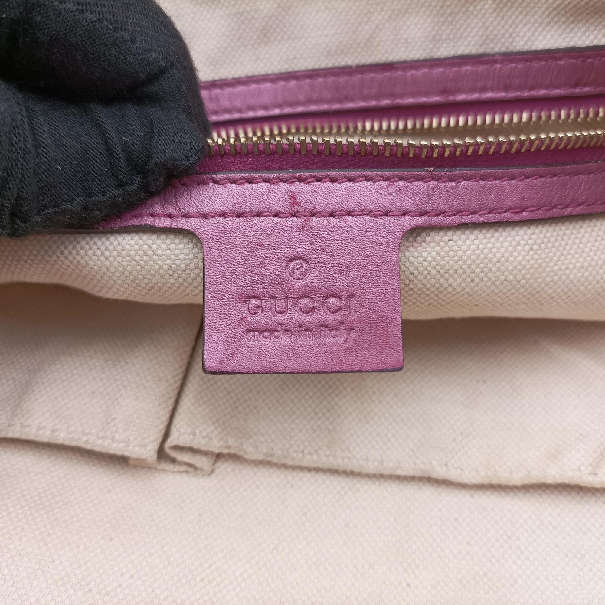 Pre-owned Gucci Guccissima Heart Bit Brown × Purple canvas×leather 269957 handbag | stylenewstar