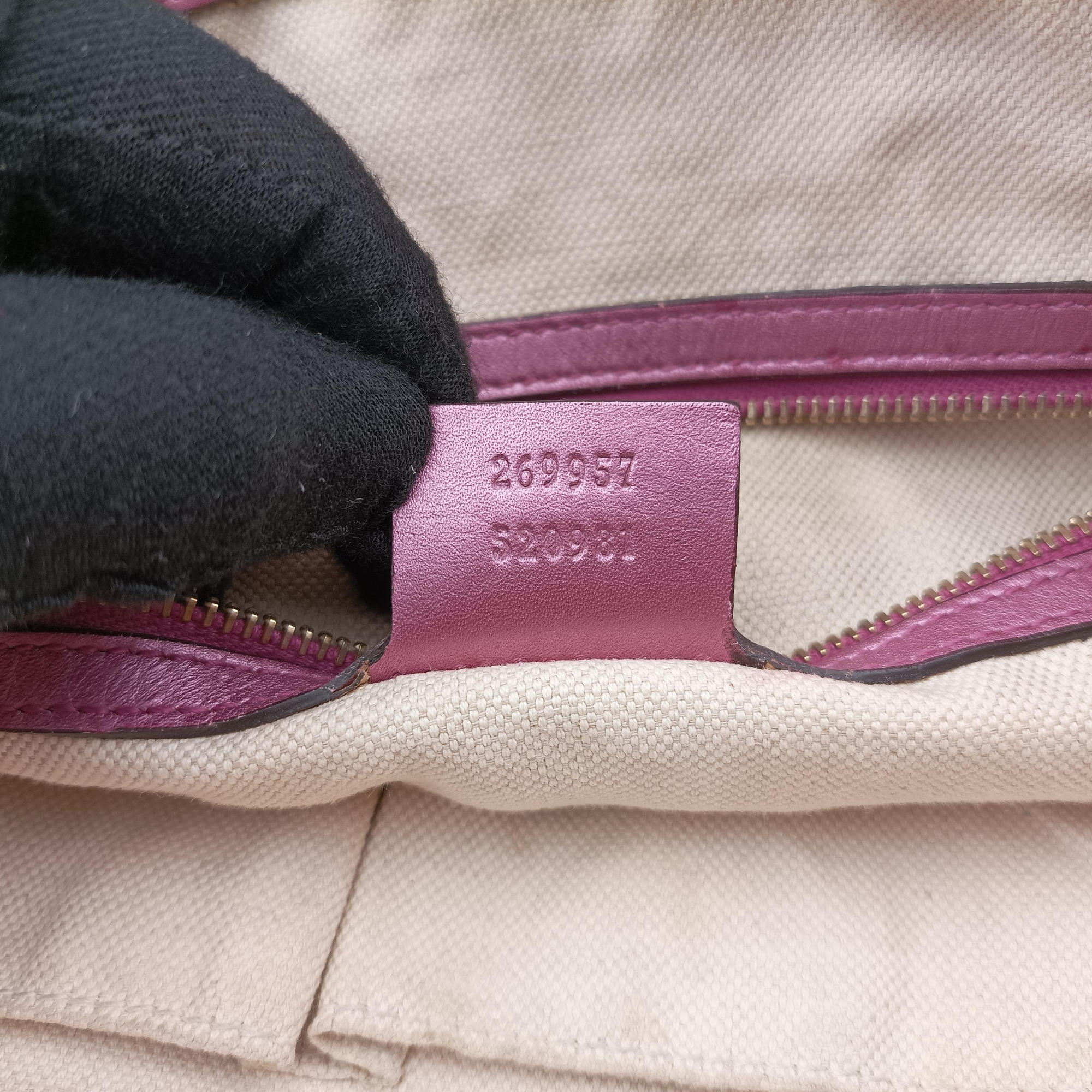 Pre-owned Gucci Guccissima Heart Bit Brown × Purple canvas×leather 269957 handbag | stylenewstar