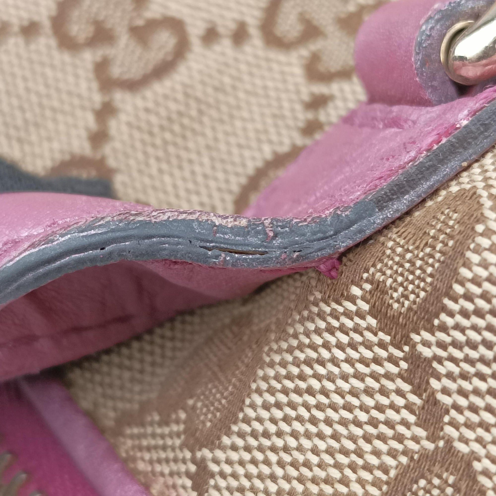 Pre-owned Gucci Guccissima Heart Bit Brown × Purple canvas×leather 269957 handbag | stylenewstar