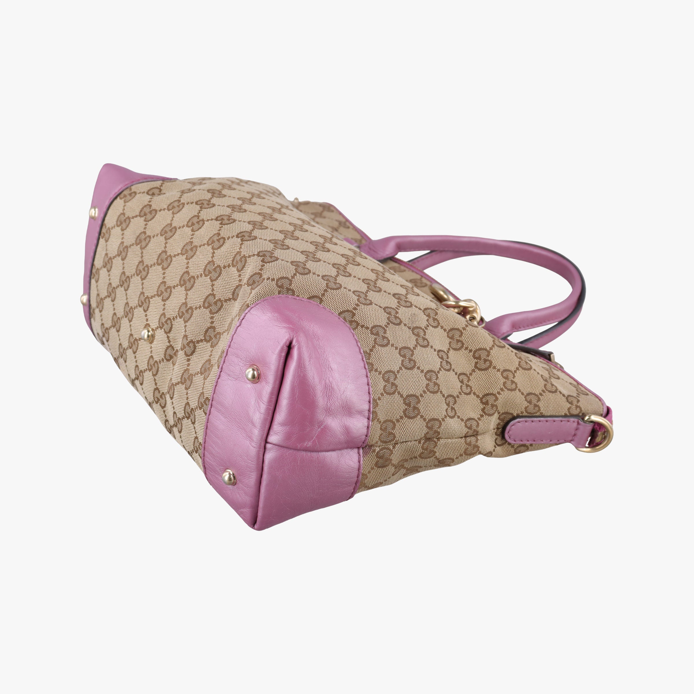Pre-owned Gucci Guccissima Heart Bit Brown × Purple canvas×leather 269957 handbag | stylenewstar