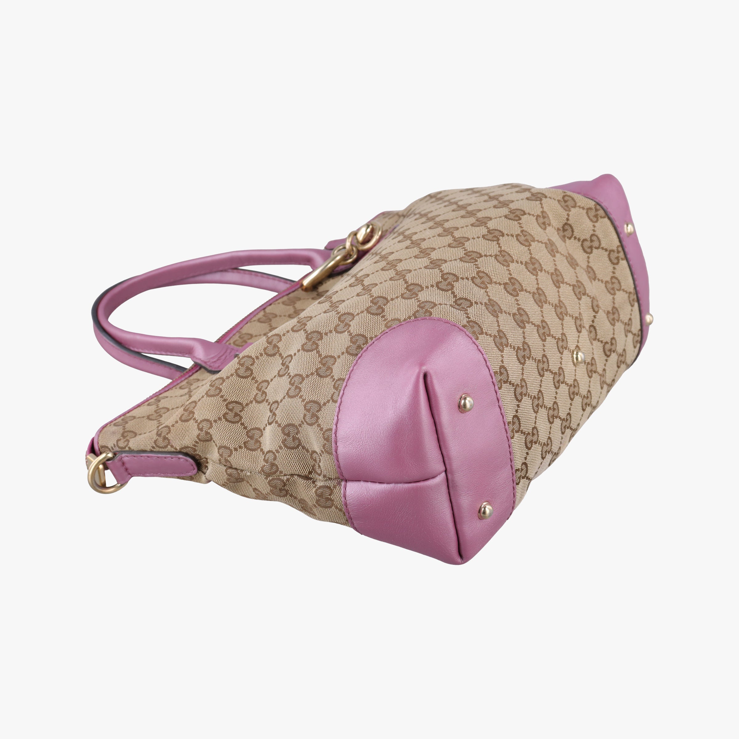 Pre-owned Gucci Guccissima Heart Bit Brown × Purple canvas×leather 269957 handbag | stylenewstar