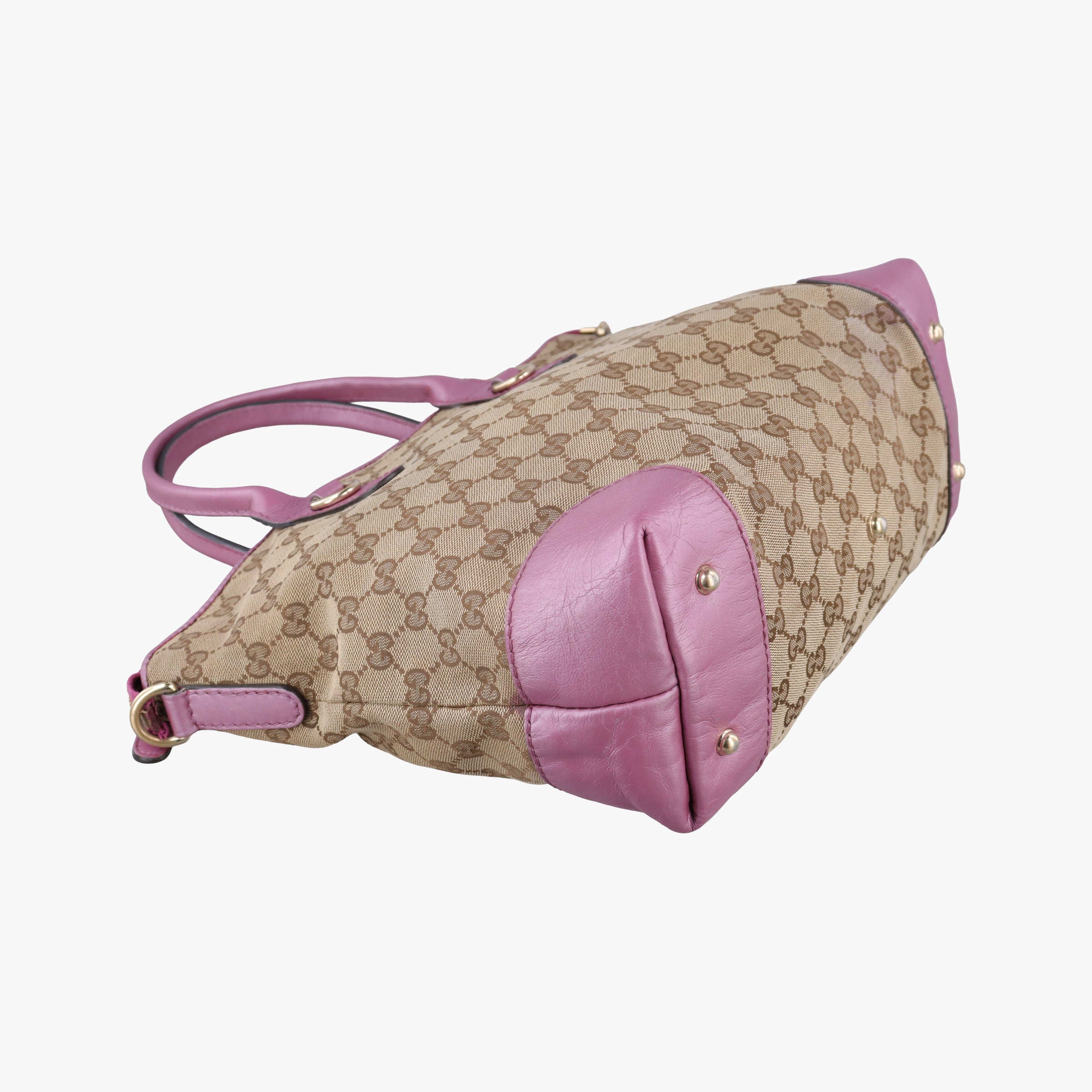 Pre-owned Gucci Guccissima Heart Bit Brown × Purple canvas×leather 269957 handbag | stylenewstar
