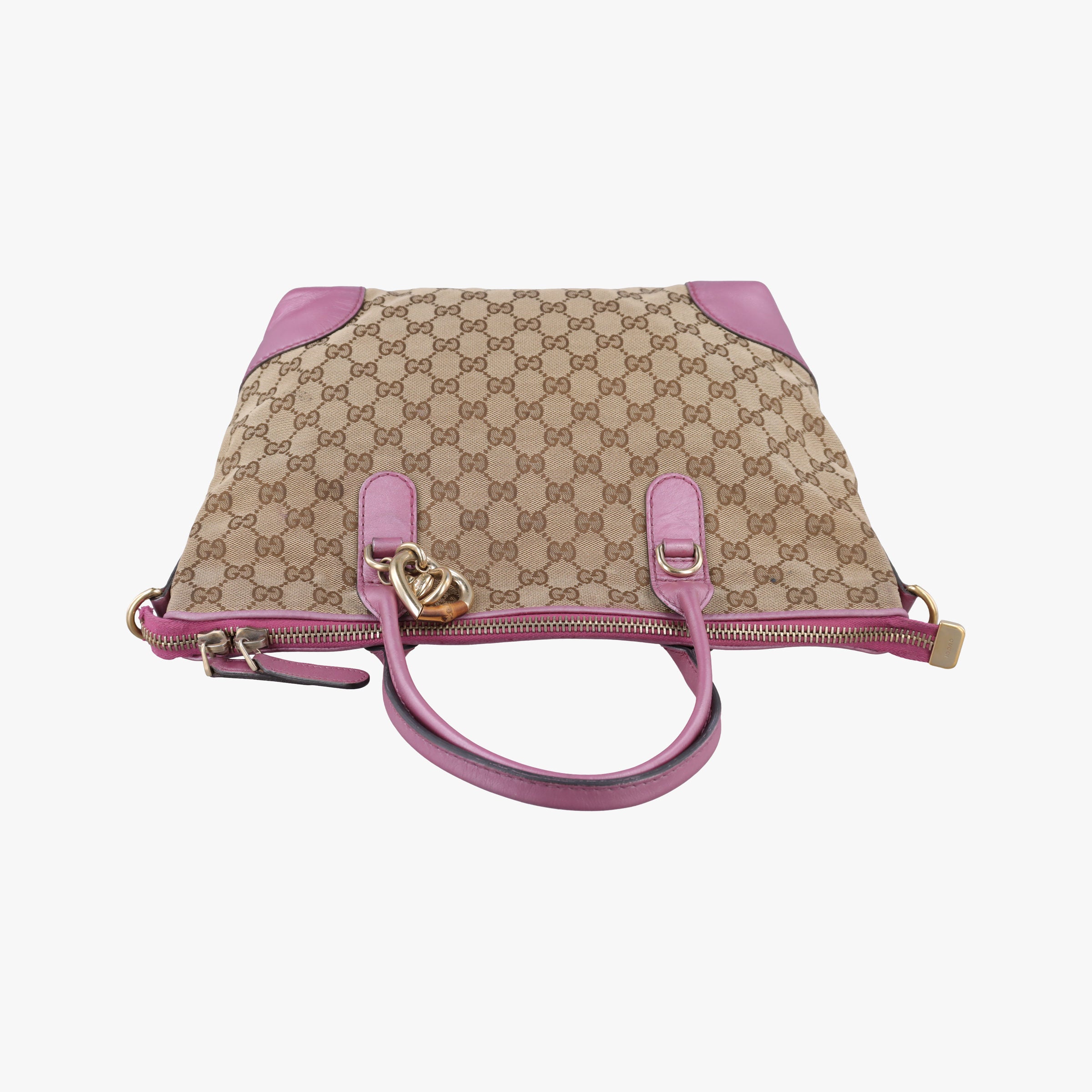 Pre-owned Gucci Guccissima Heart Bit Brown × Purple canvas×leather 269957 handbag | stylenewstar