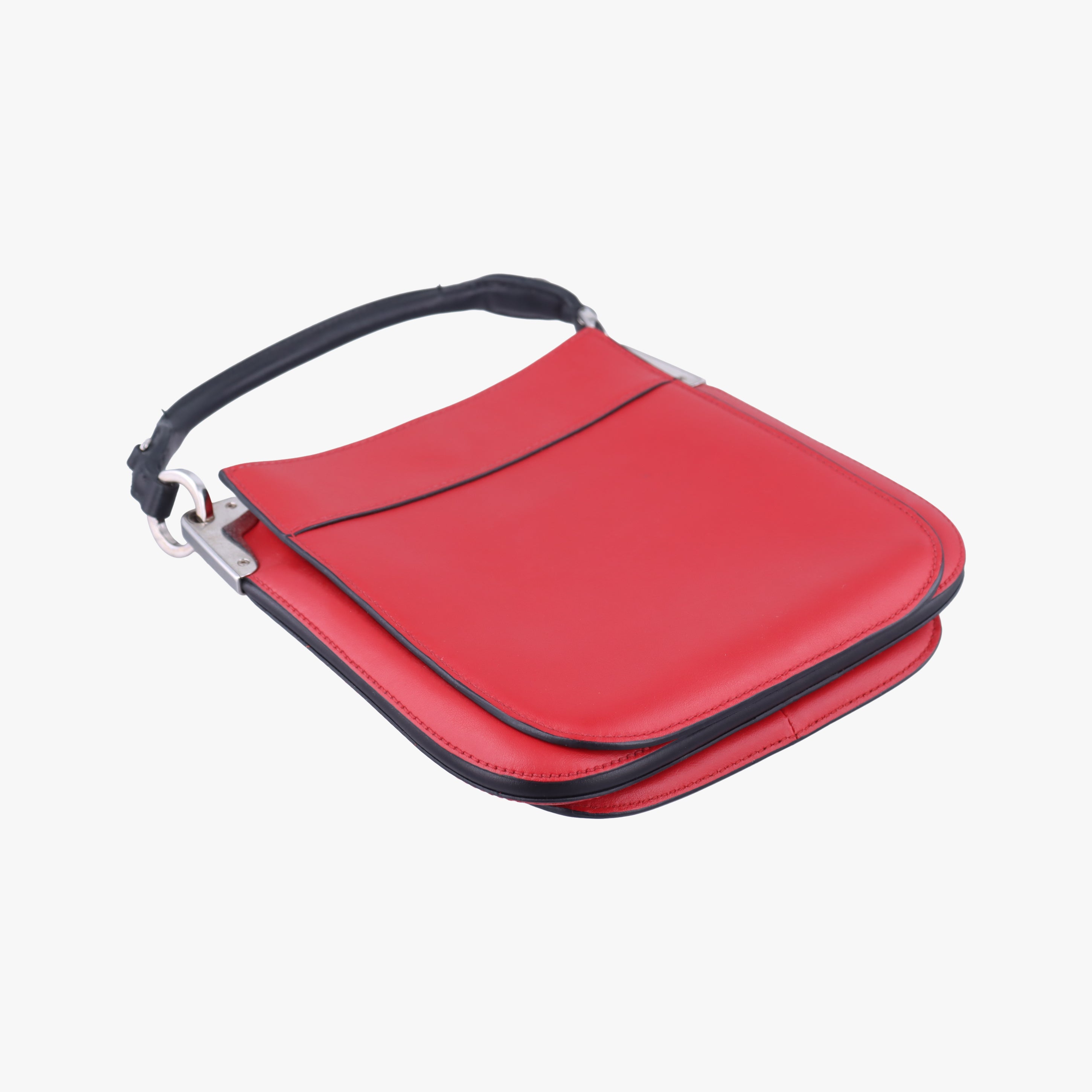 Vintage Prada Maggit Red × Black leather 1BC082 shoulderbag | stylenewstar