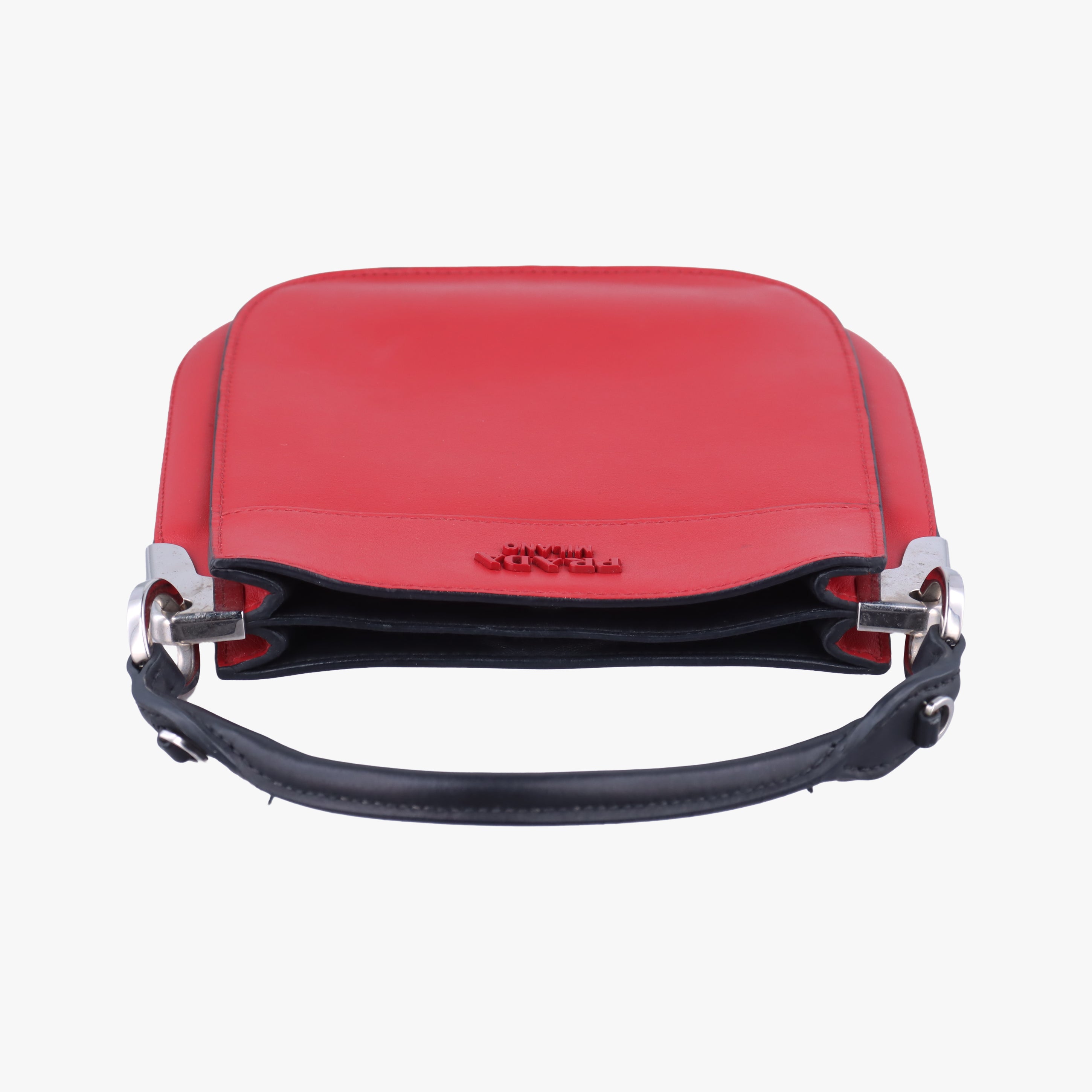 Vintage Prada Maggit Red × Black leather 1BC082 shoulderbag | stylenewstar