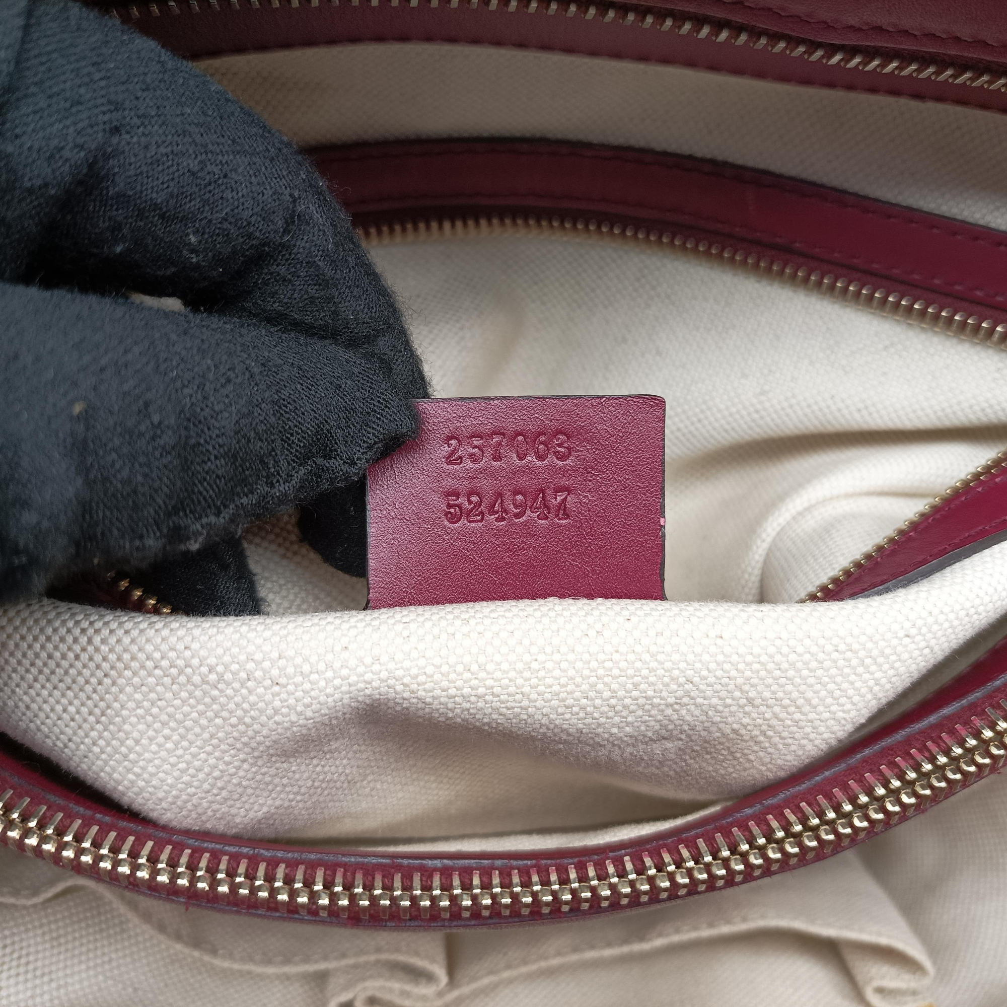 Vintage Gucci Guccissima Mayfair beige×rose red canvas×leather 257063 handbag | stylenewstar