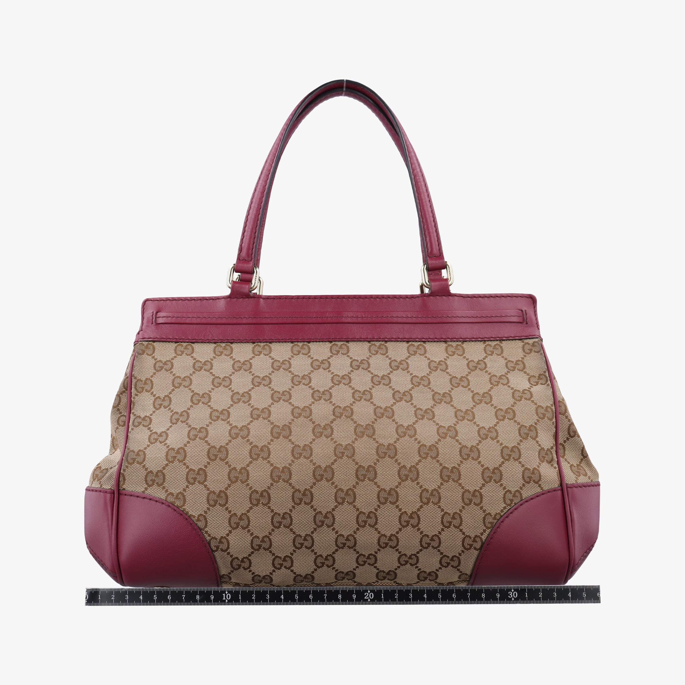 Vintage Gucci Guccissima Mayfair beige×rose red canvas×leather 257063 handbag | stylenewstar