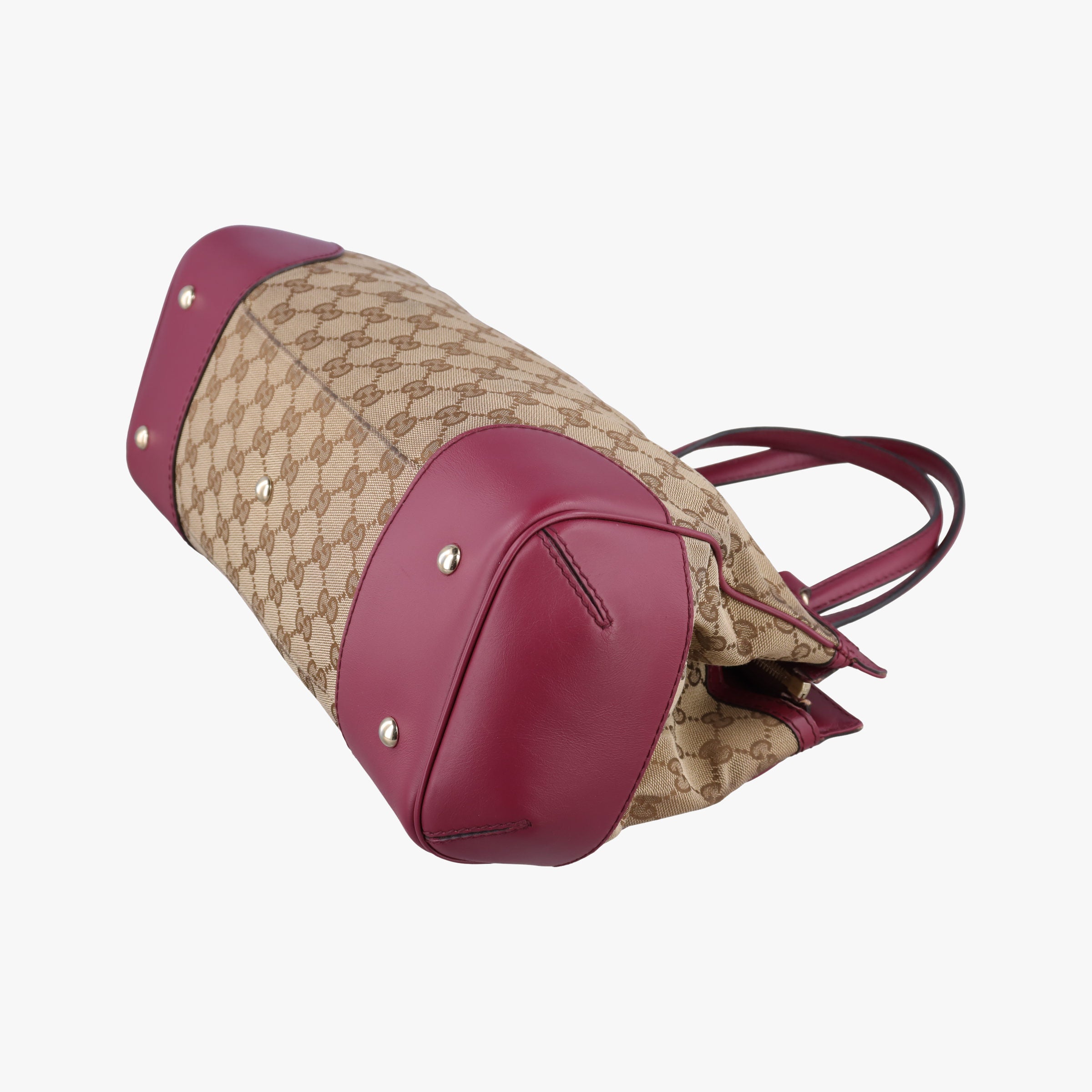 Vintage Gucci Guccissima Mayfair beige×rose red canvas×leather 257063 handbag | stylenewstar